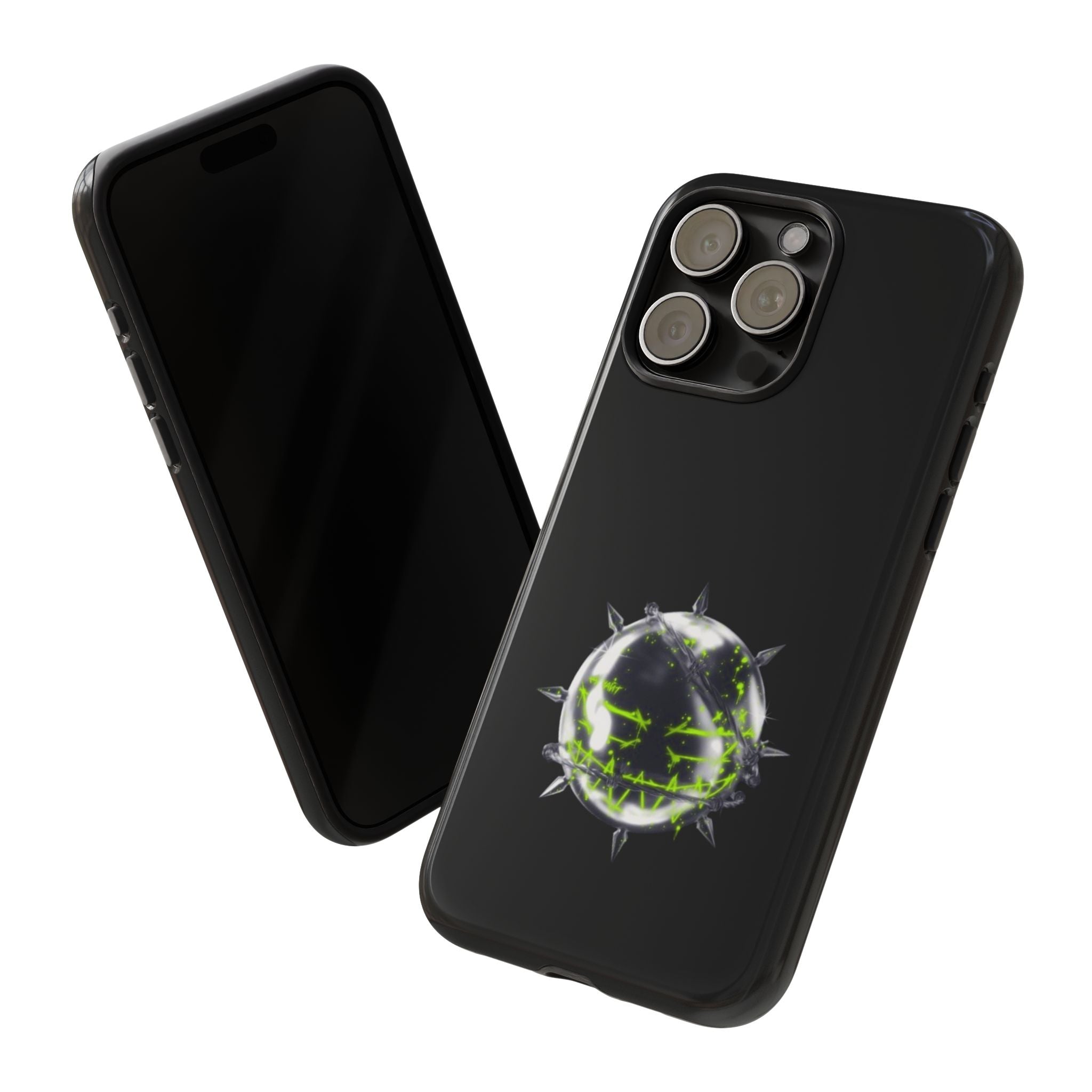 Cover per telefono in metallo verde neon