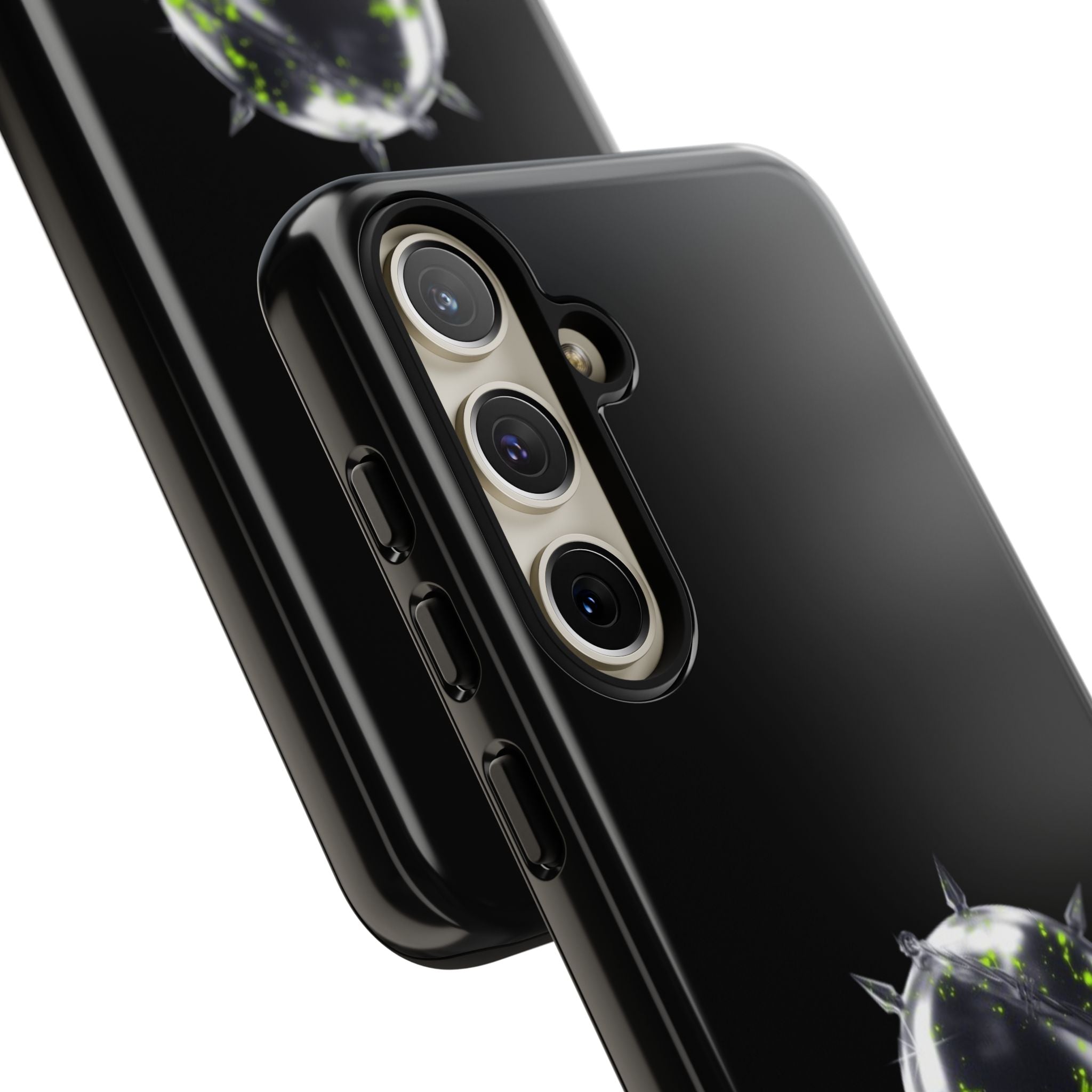 Cover per telefono in metallo verde neon
