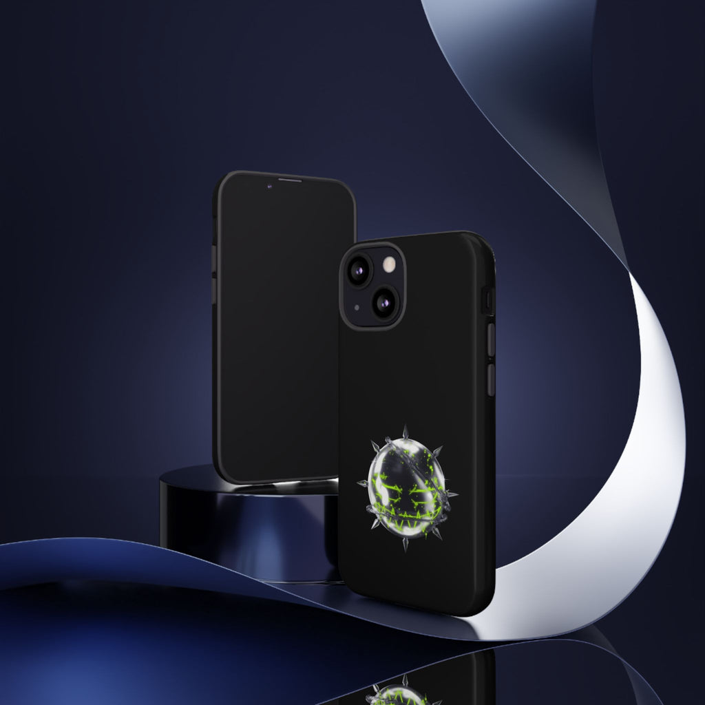 Cover per telefono in metallo verde neon