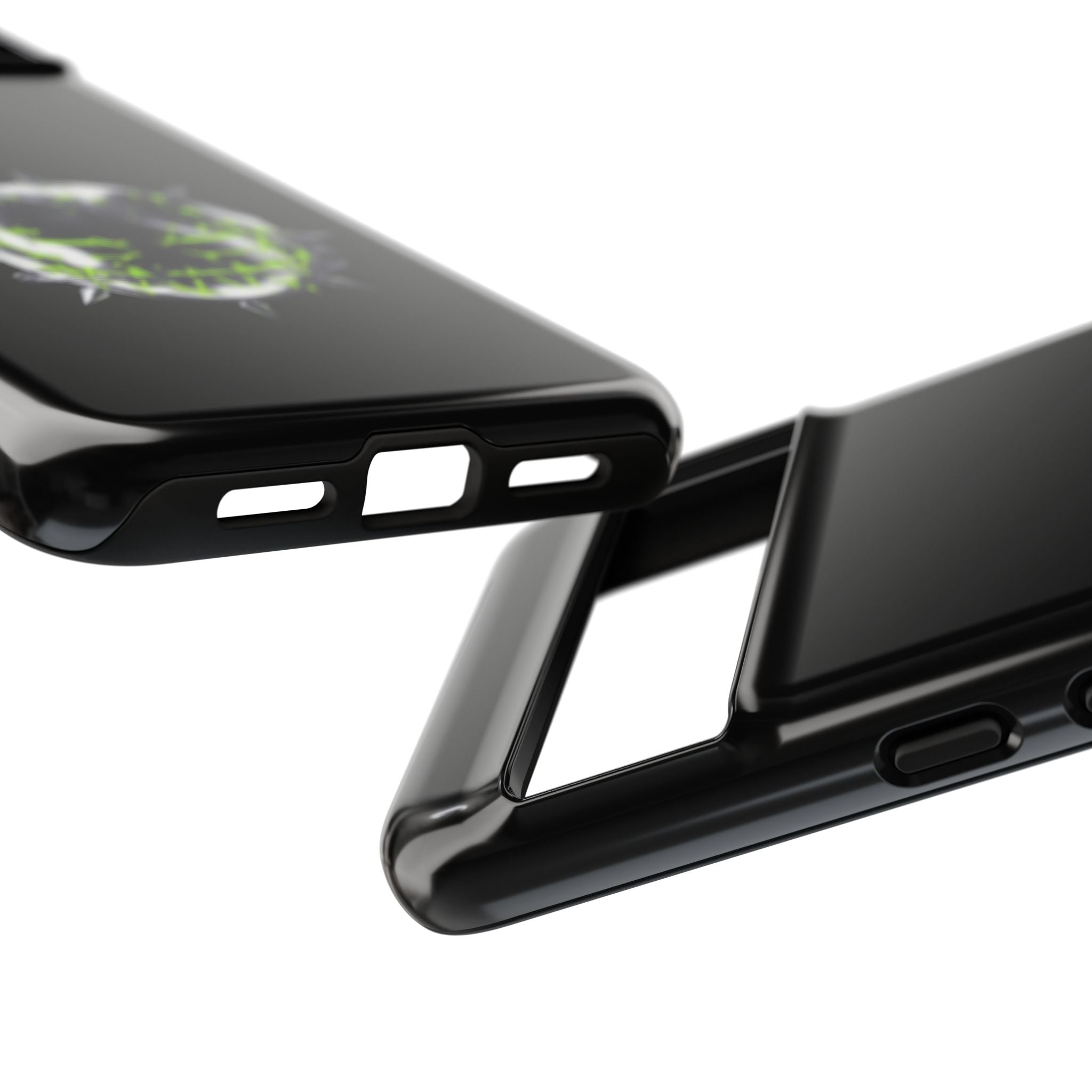 Cover per telefono in metallo verde neon
