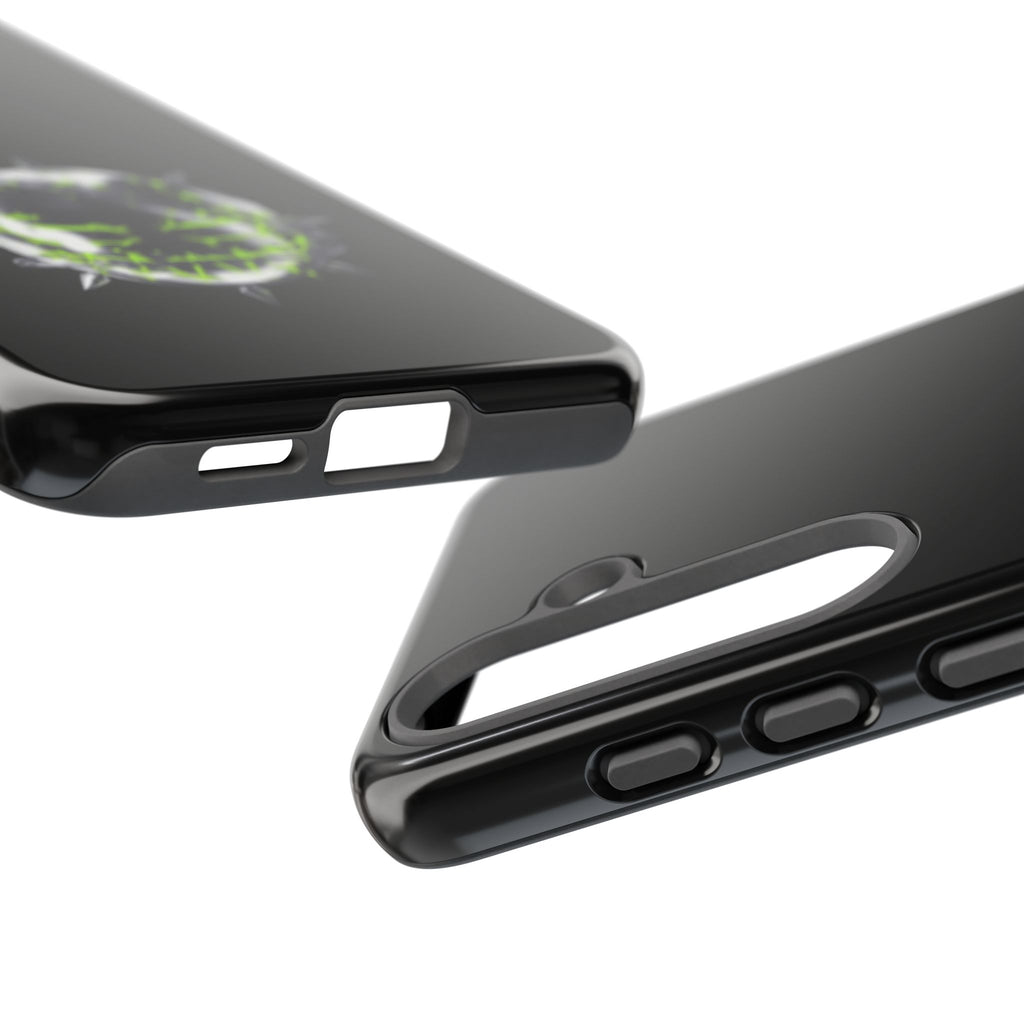 Cover per telefono in metallo verde neon