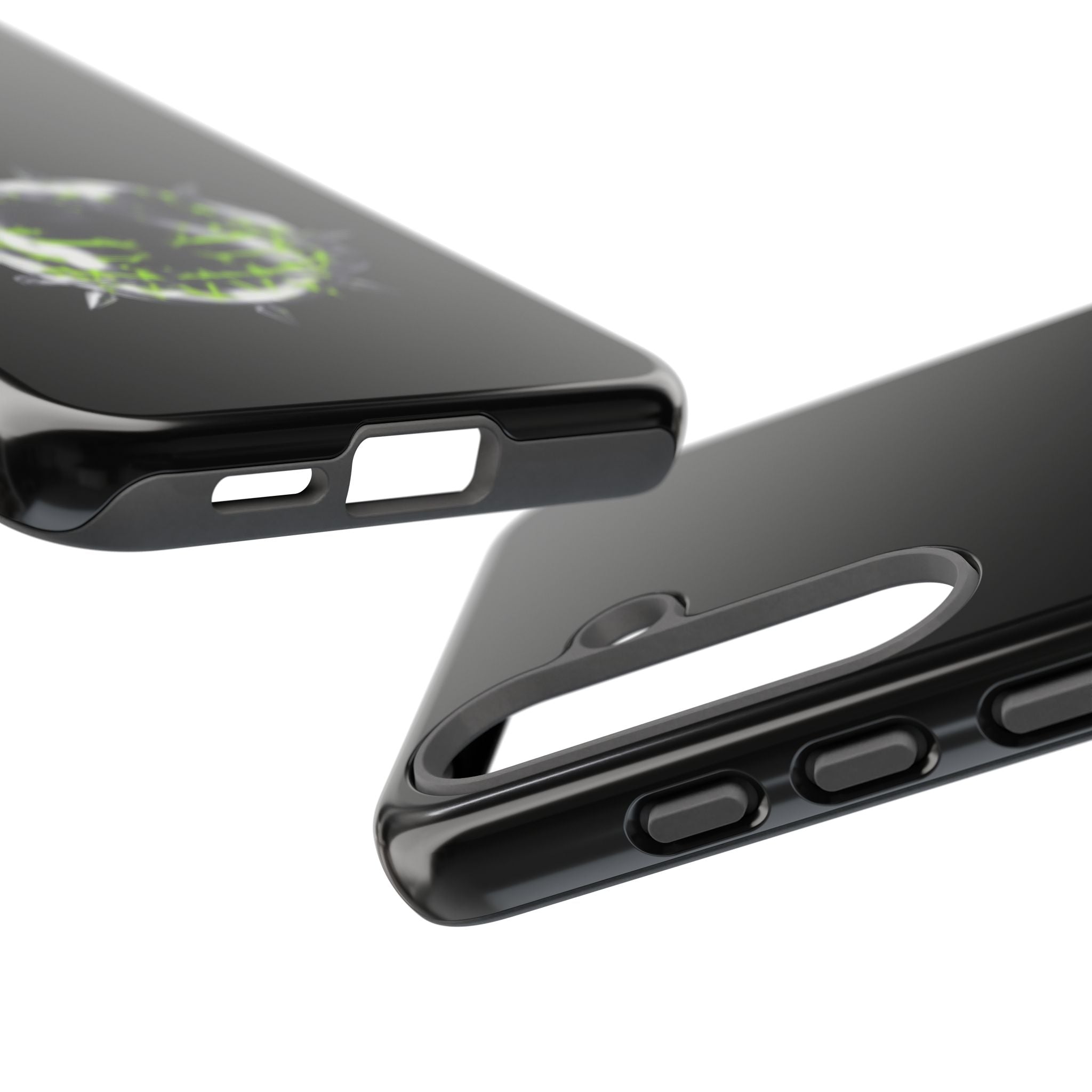 Cover per telefono in metallo verde neon