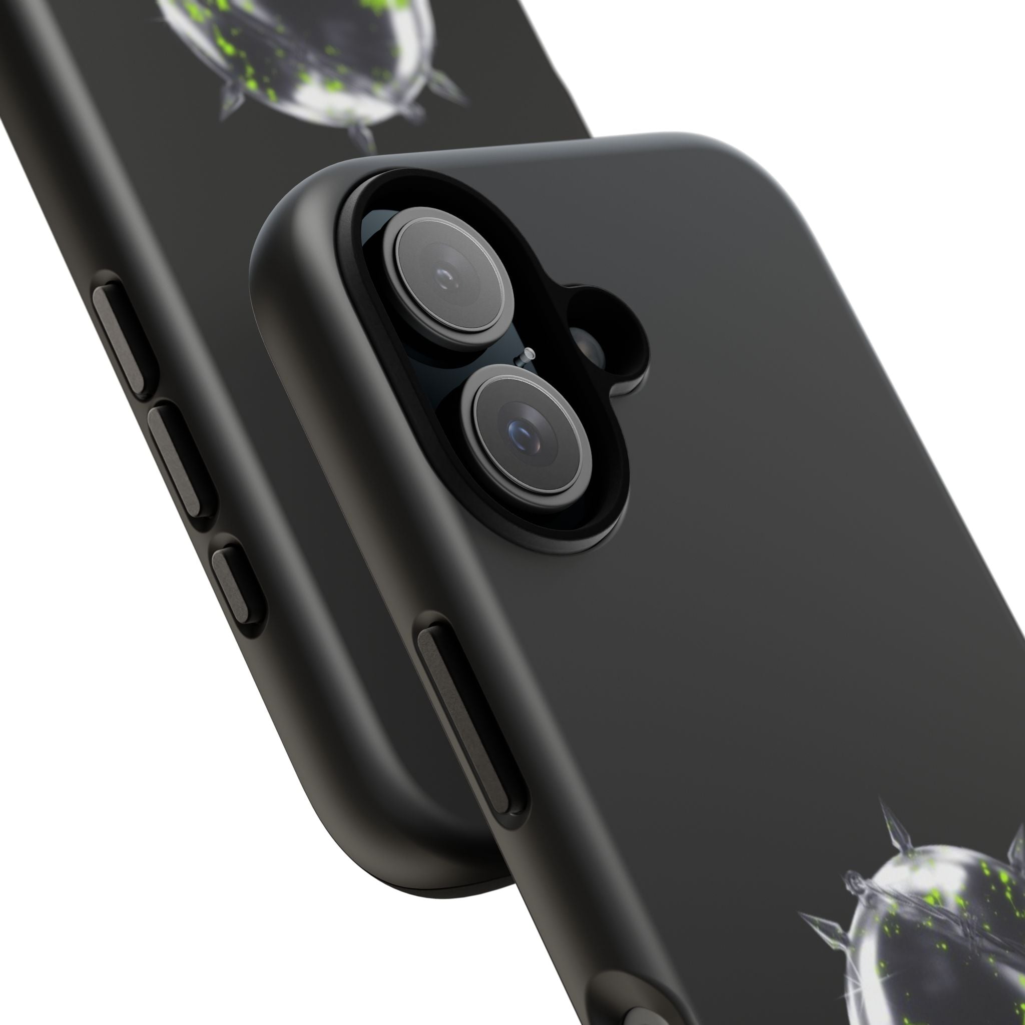 Cover per telefono in metallo verde neon
