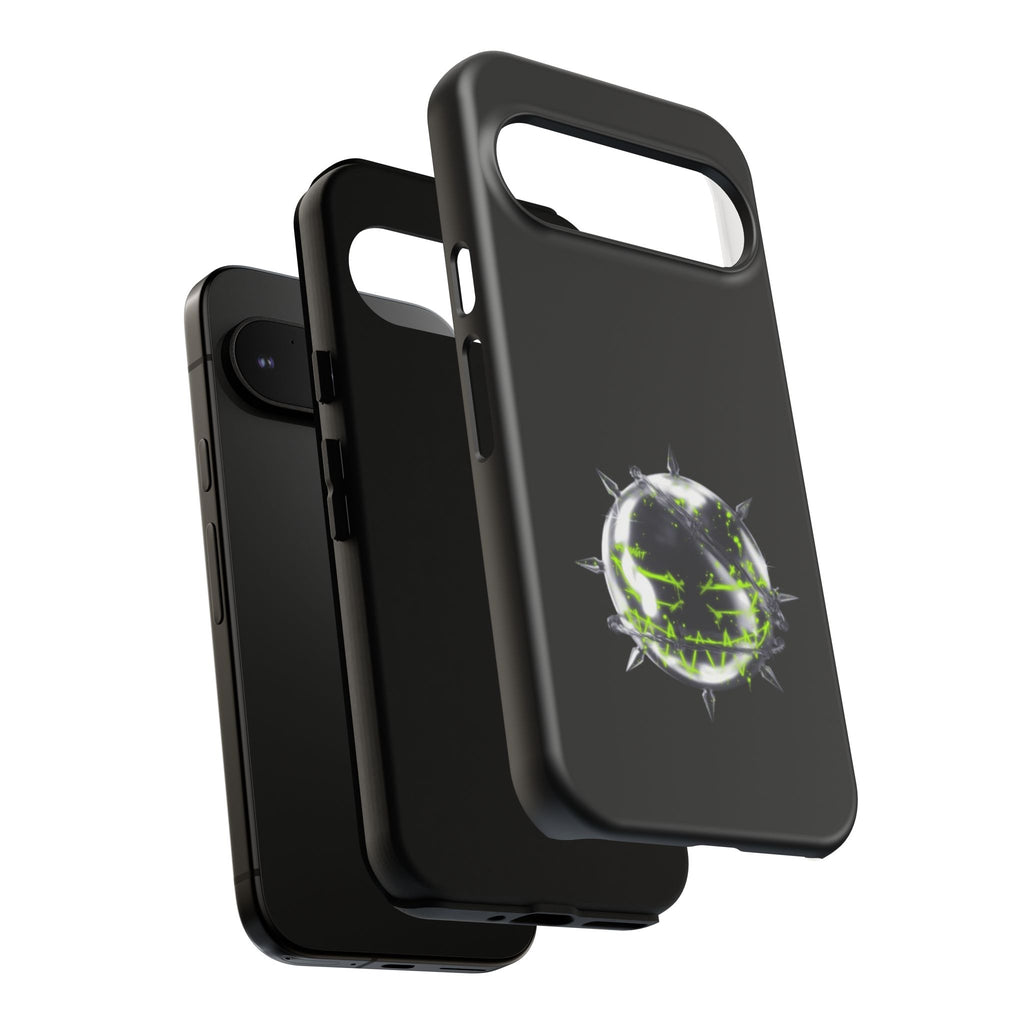 Cover per telefono in metallo verde neon