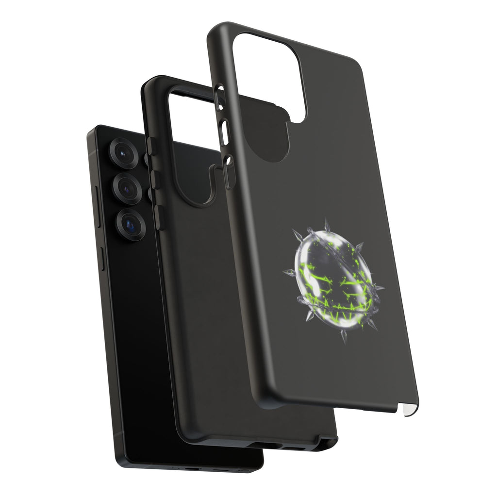Cover per telefono in metallo verde neon