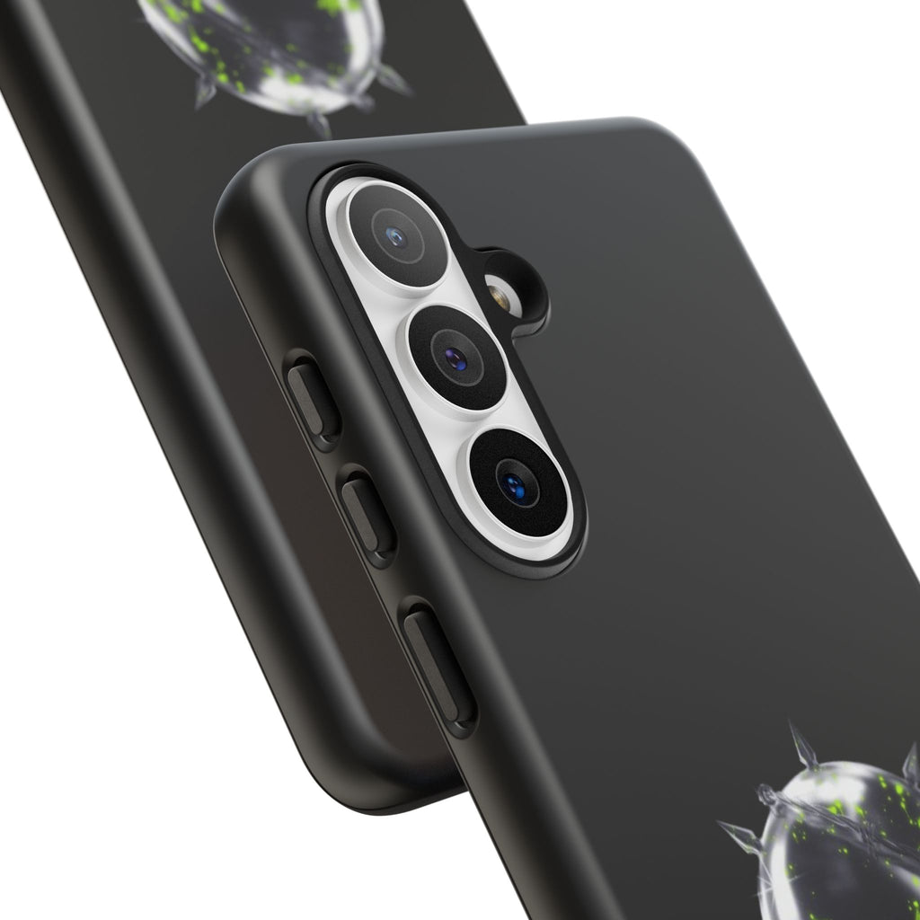 Cover per telefono in metallo verde neon