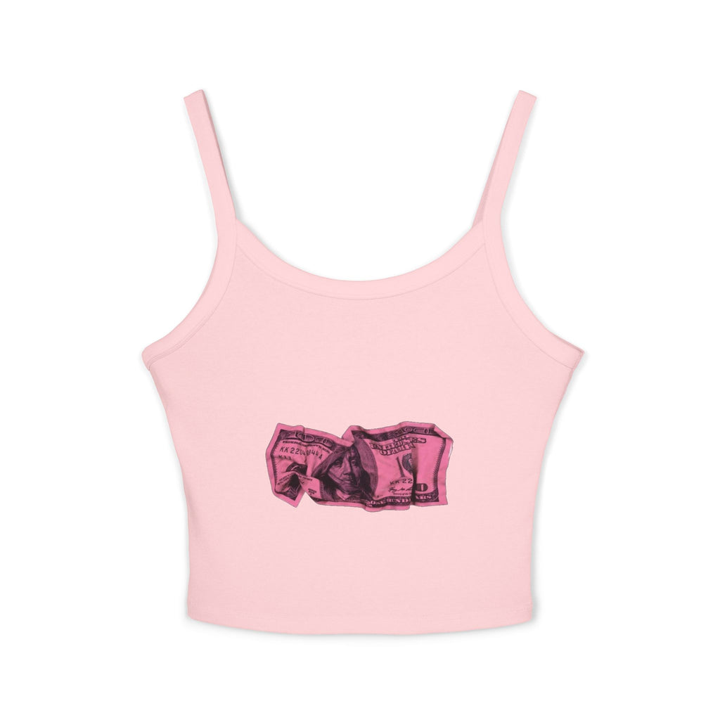 Top corto canotta rosa stropicciata