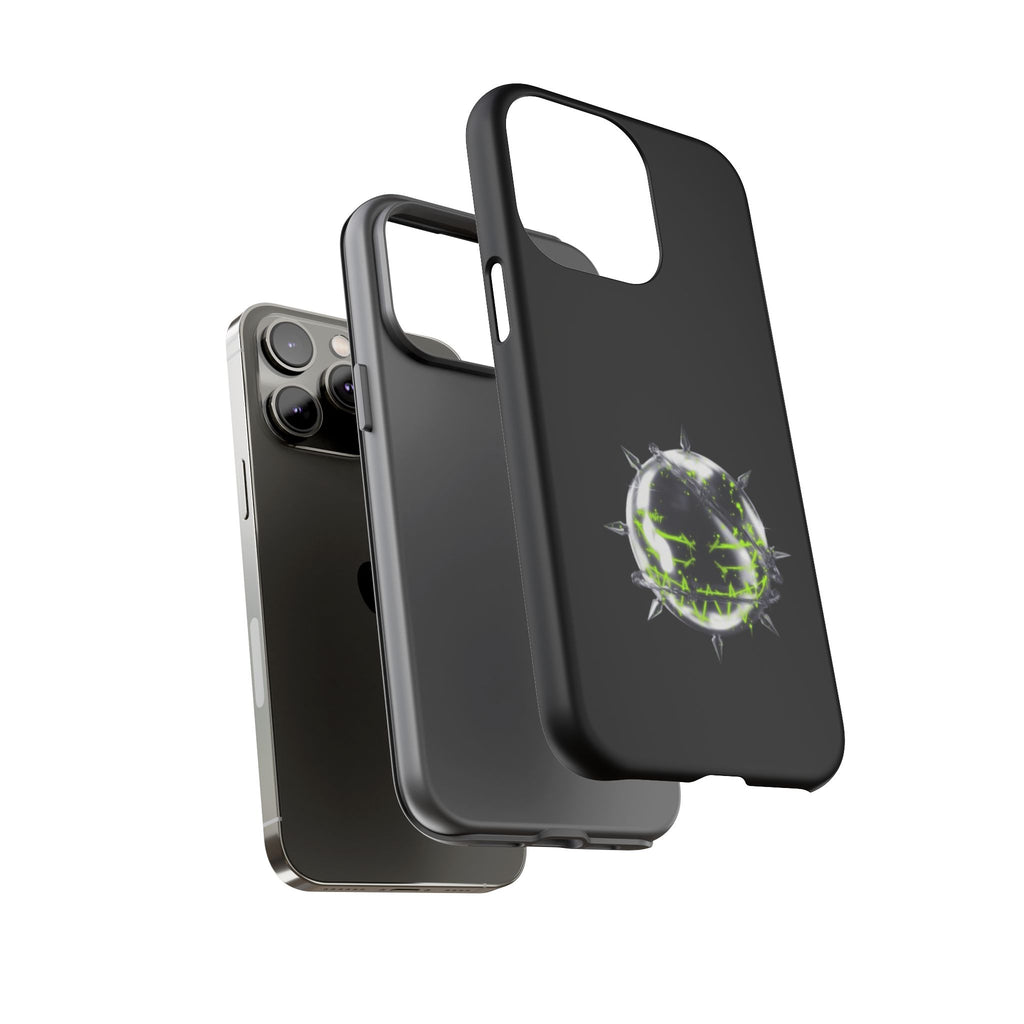 Cover per telefono in metallo verde neon
