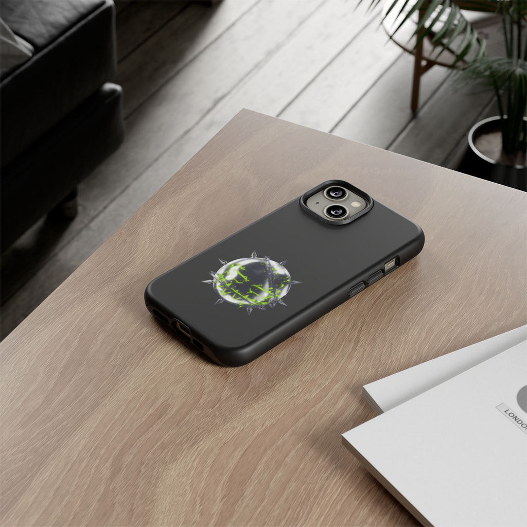 Cover per telefono in metallo verde neon