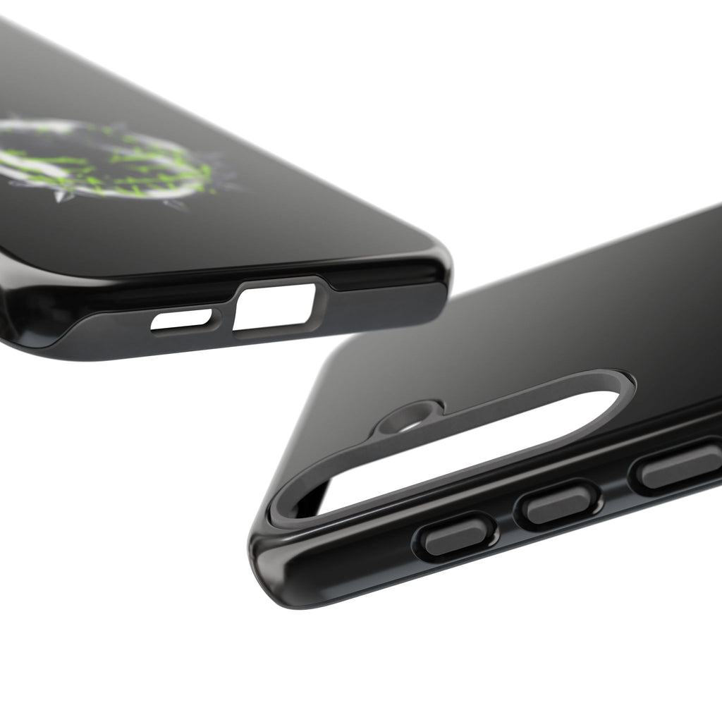 Cover per telefono in metallo verde neon