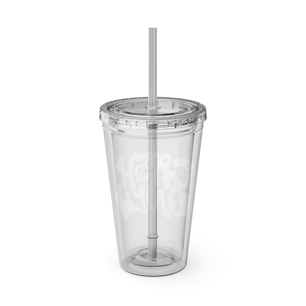 Bicchiere "Solo Contanti" con Cannuccia, 470ml