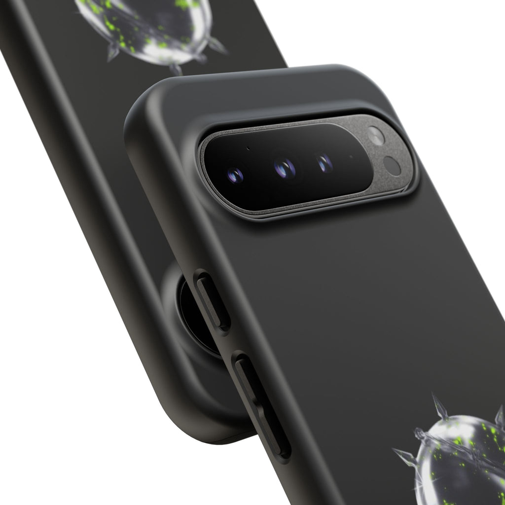 Cover per telefono in metallo verde neon