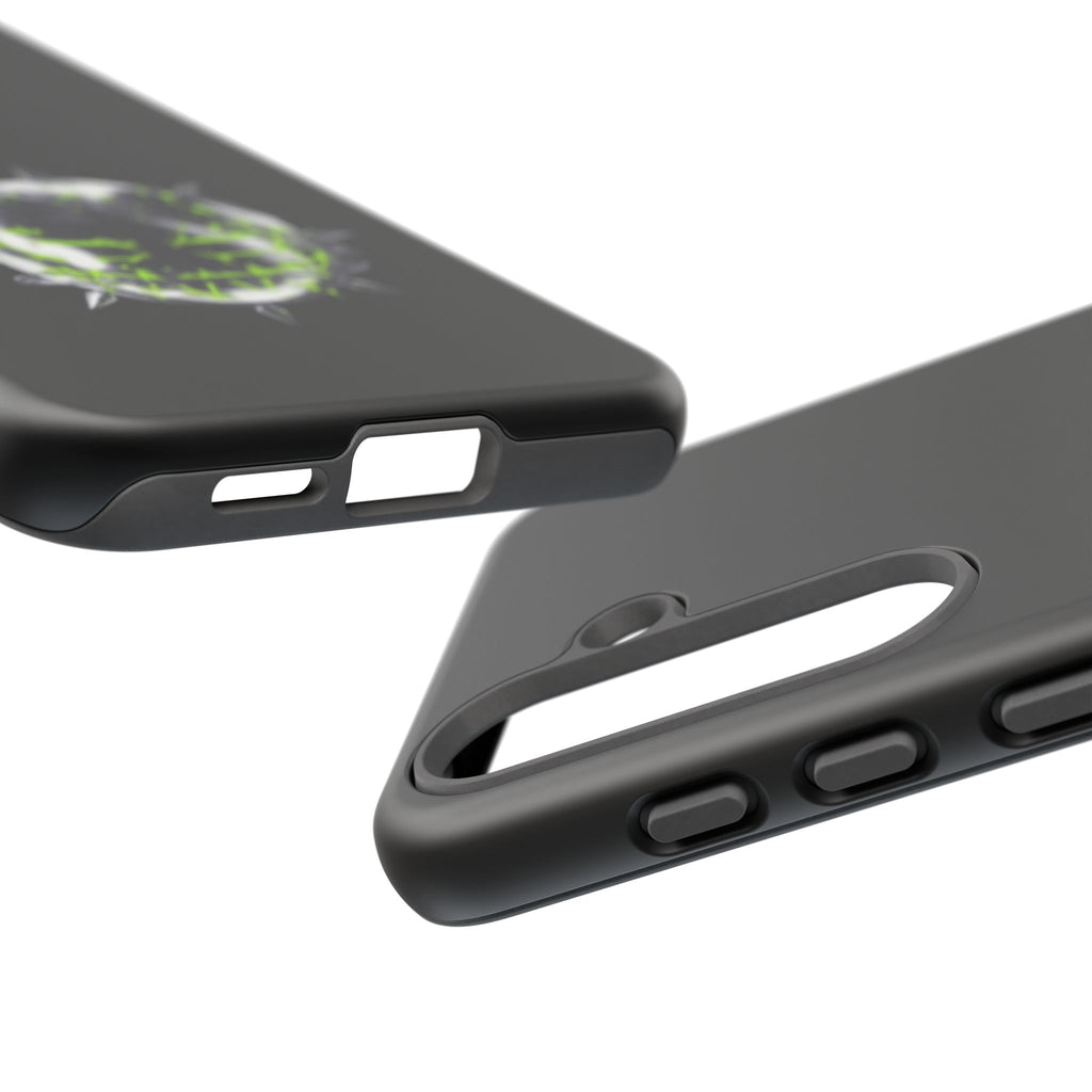 Cover per telefono in metallo verde neon