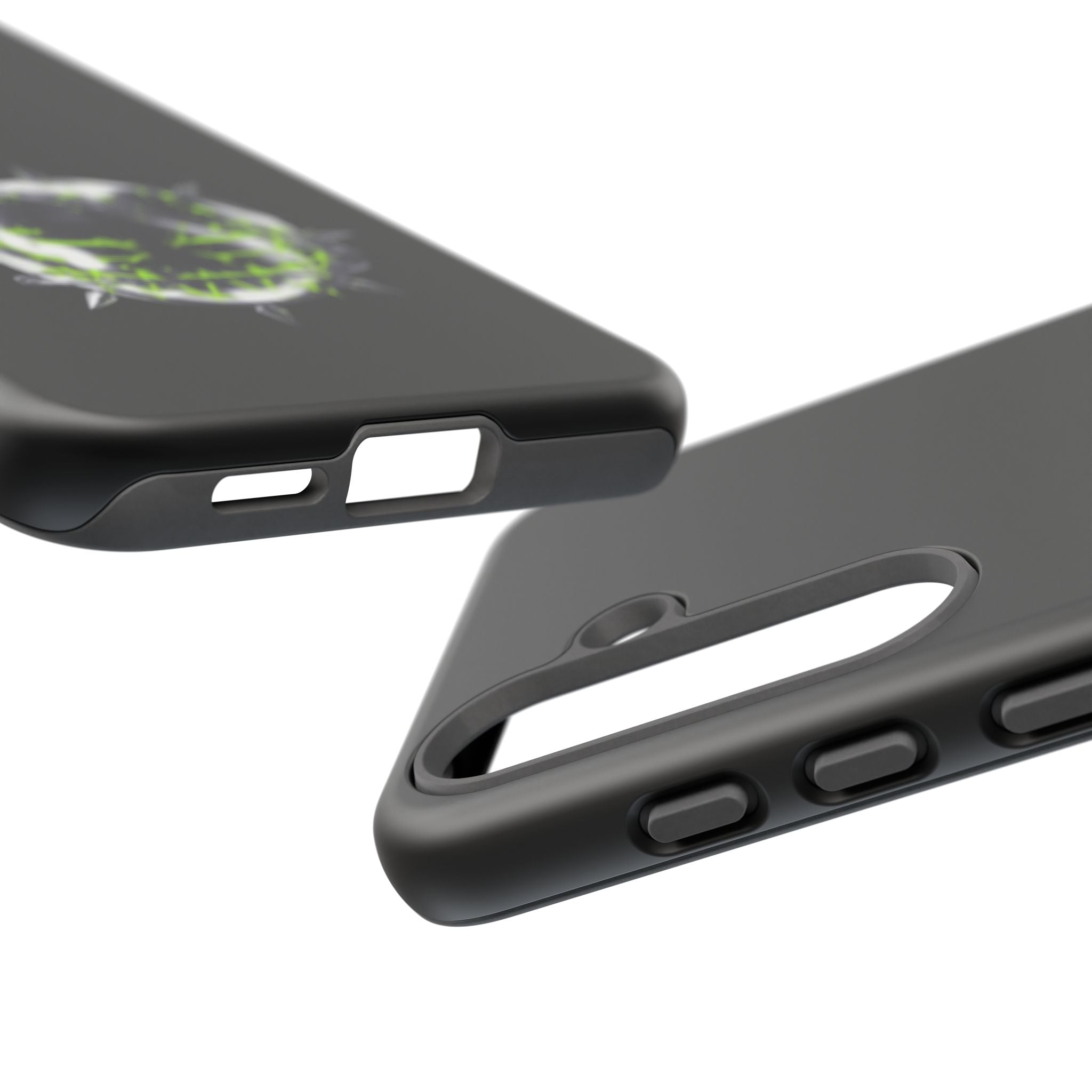 Cover per telefono in metallo verde neon