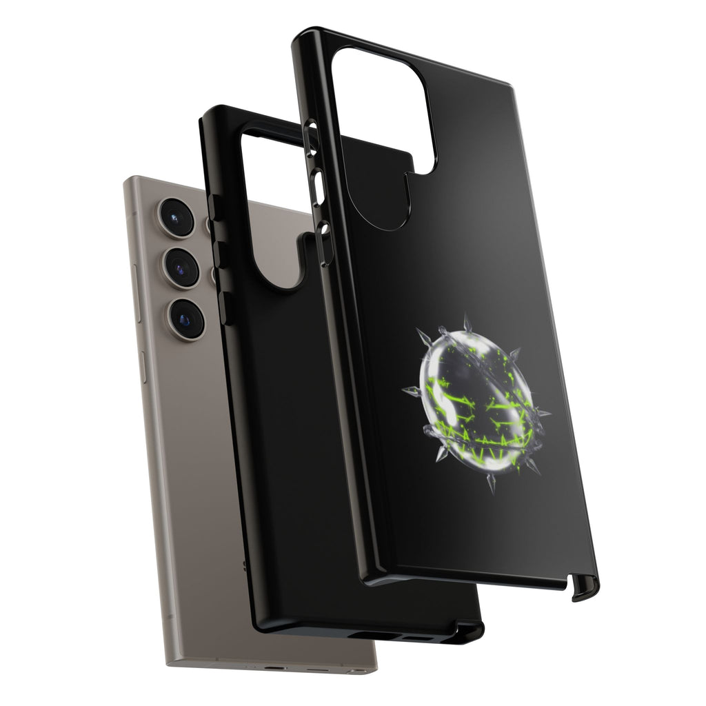 Cover per telefono in metallo verde neon