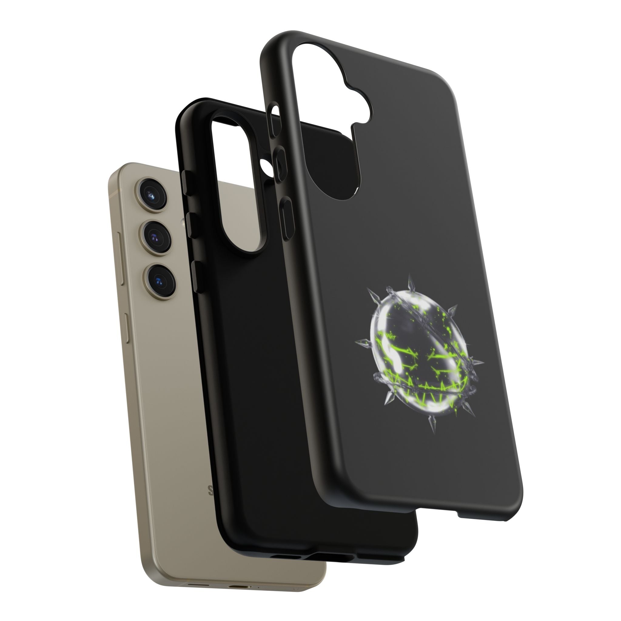 Cover per telefono in metallo verde neon