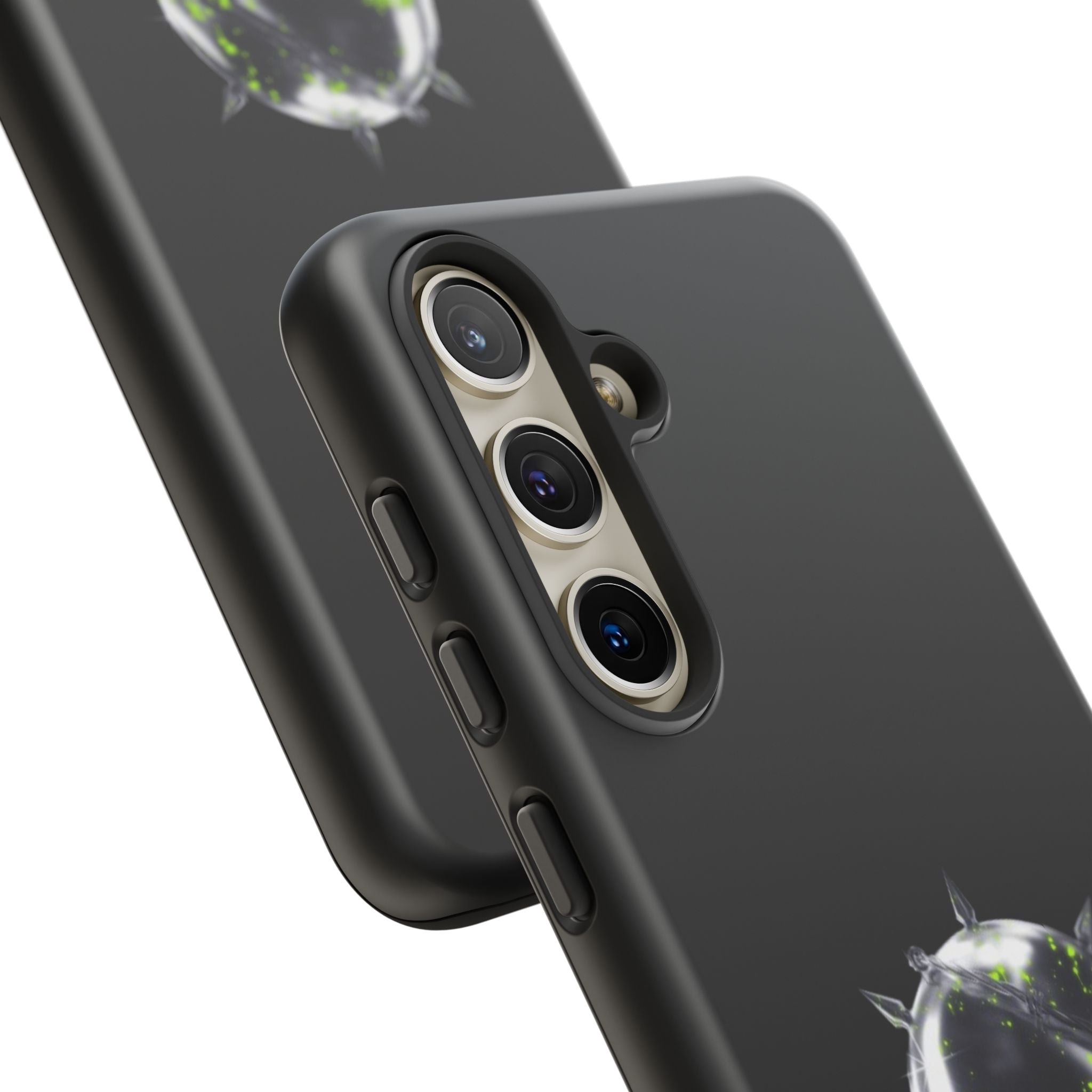 Cover per telefono in metallo verde neon