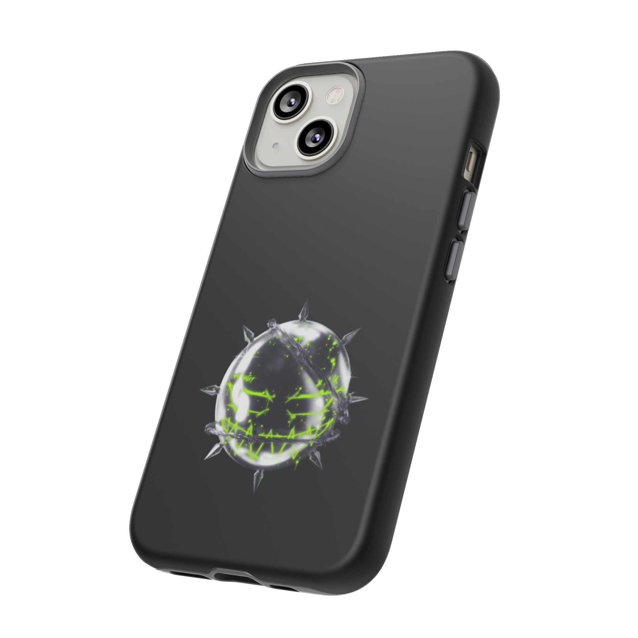 Cover per telefono in metallo verde neon