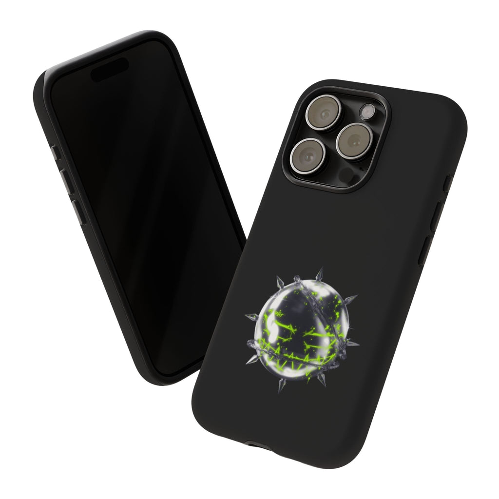 Cover per telefono in metallo verde neon