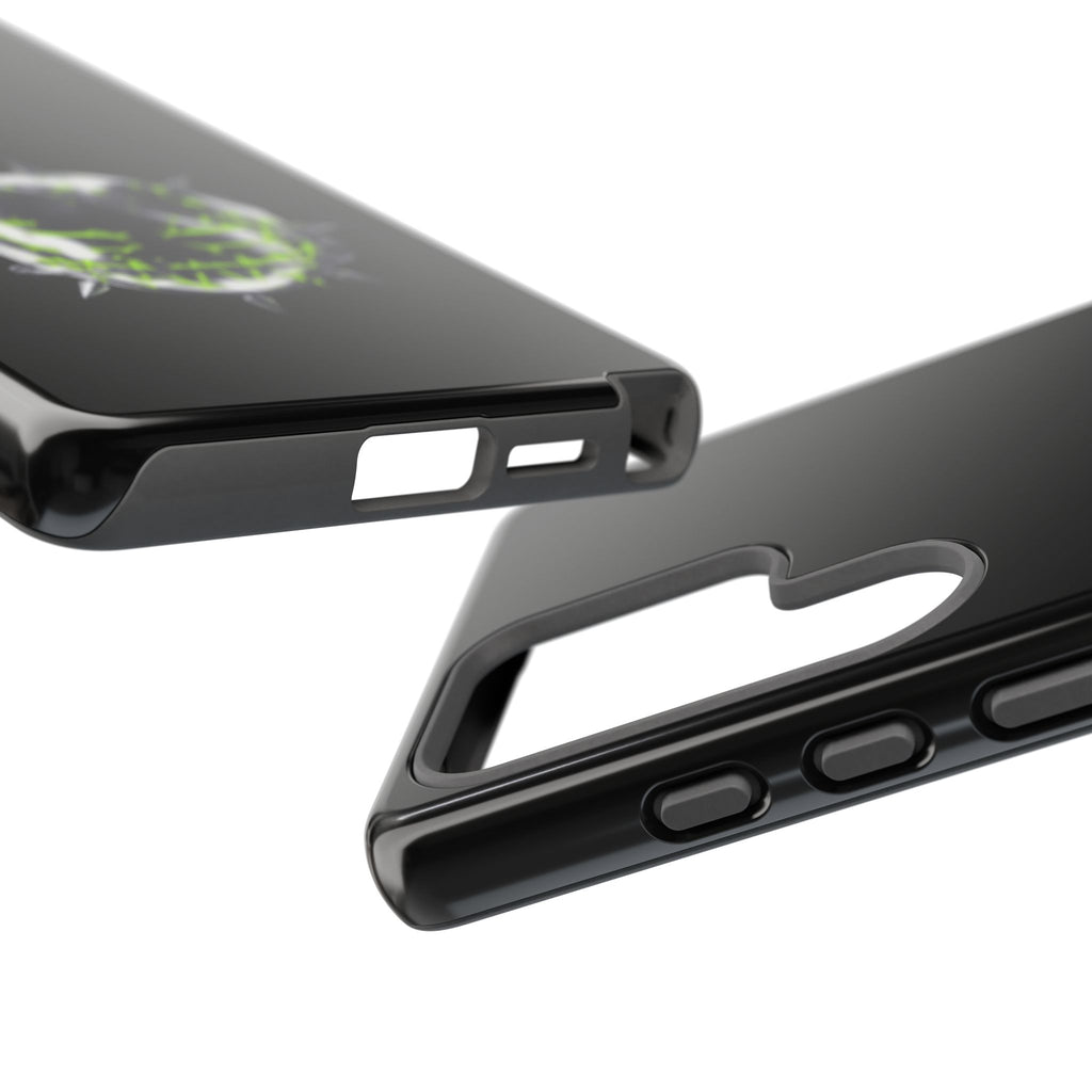Cover per telefono in metallo verde neon