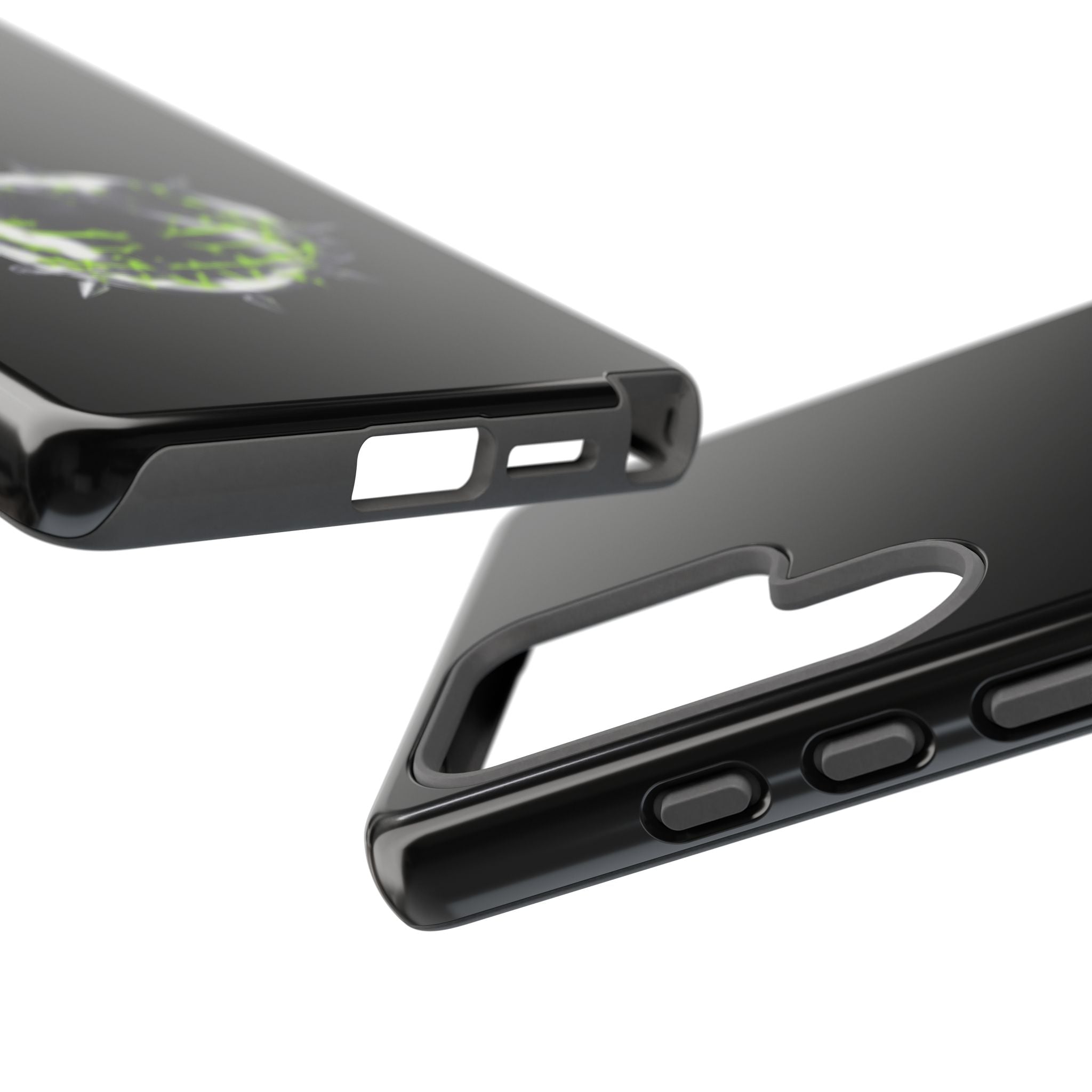 Cover per telefono in metallo verde neon