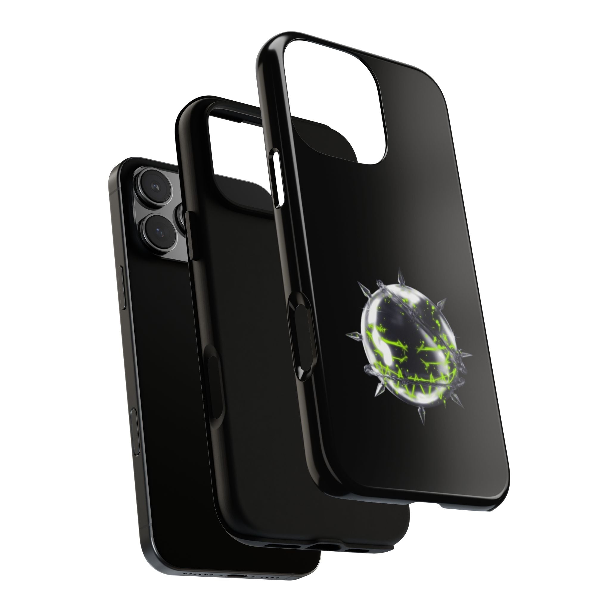 Cover per telefono in metallo verde neon