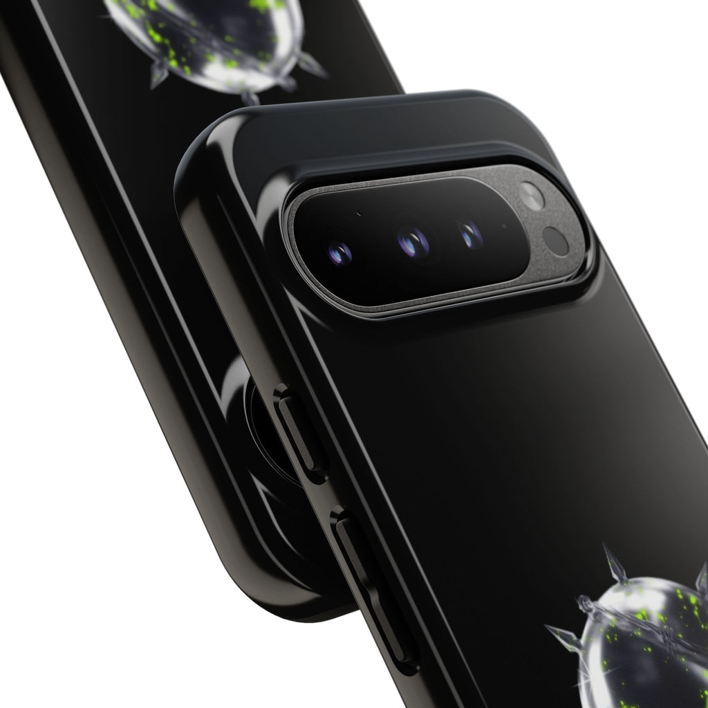 Cover per telefono in metallo verde neon