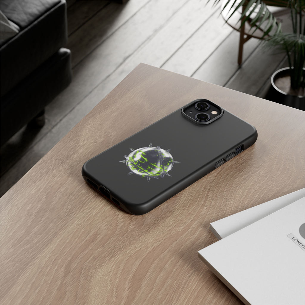 Cover per telefono in metallo verde neon