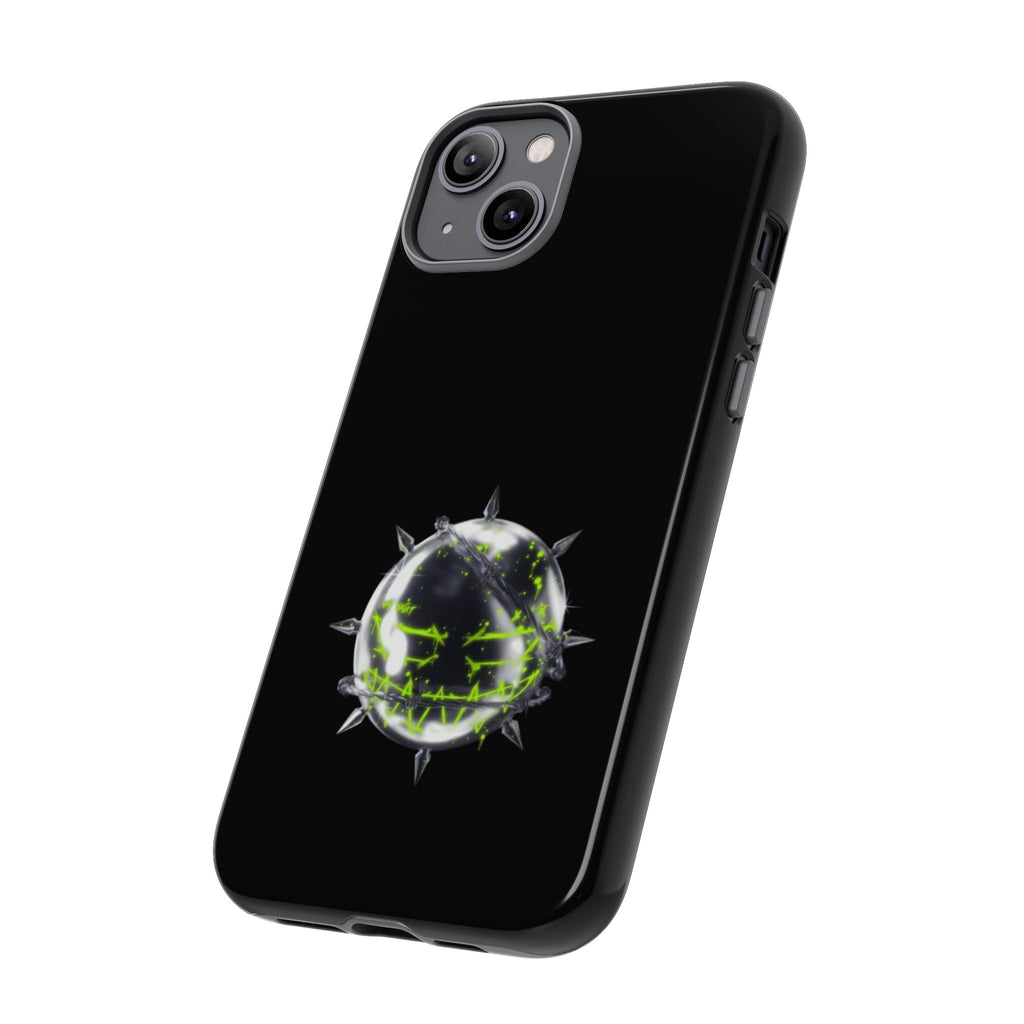 Cover per telefono in metallo verde neon