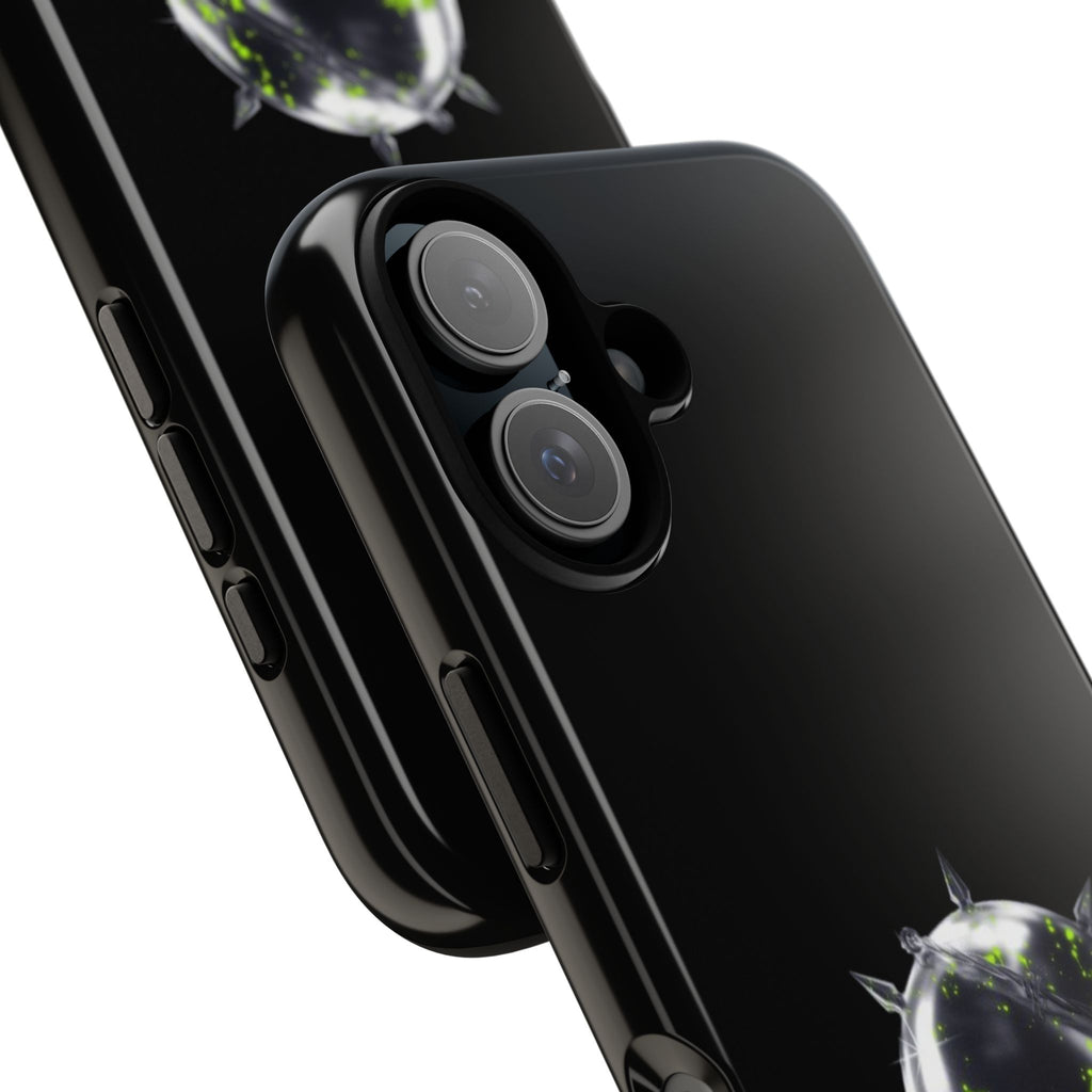 Cover per telefono in metallo verde neon