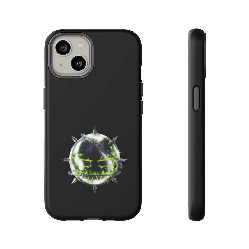 Cover per telefono in metallo verde neon