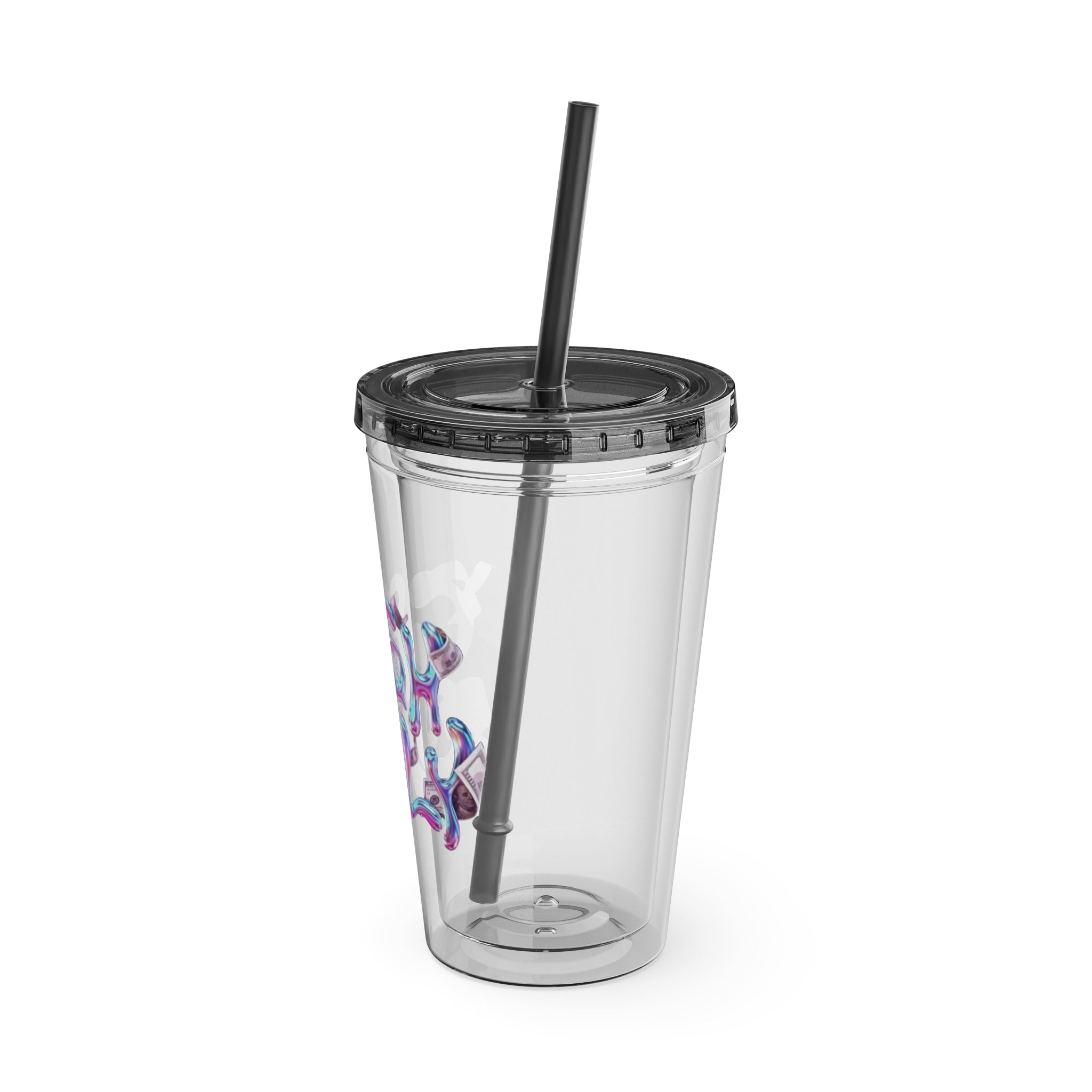 Bicchiere "Solo Contanti" con Cannuccia, 470ml
