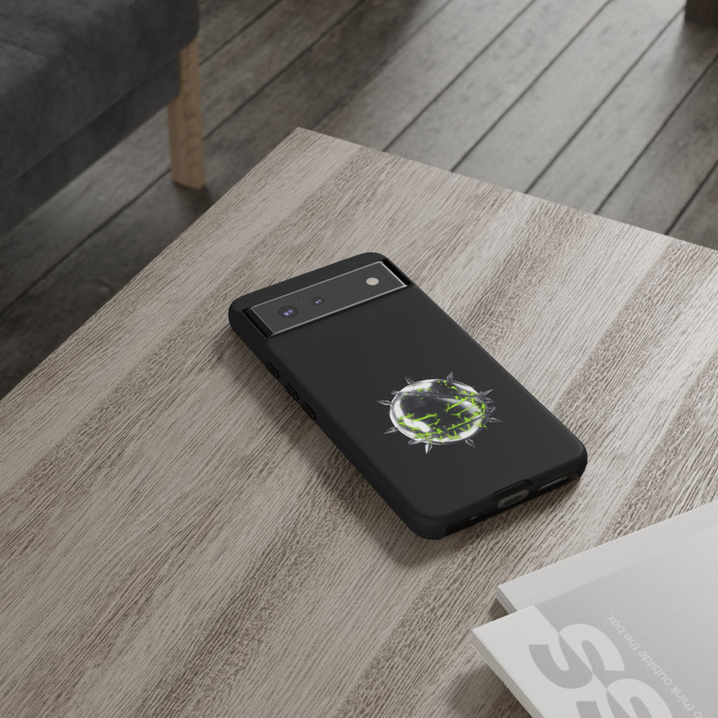 Cover per telefono in metallo verde neon