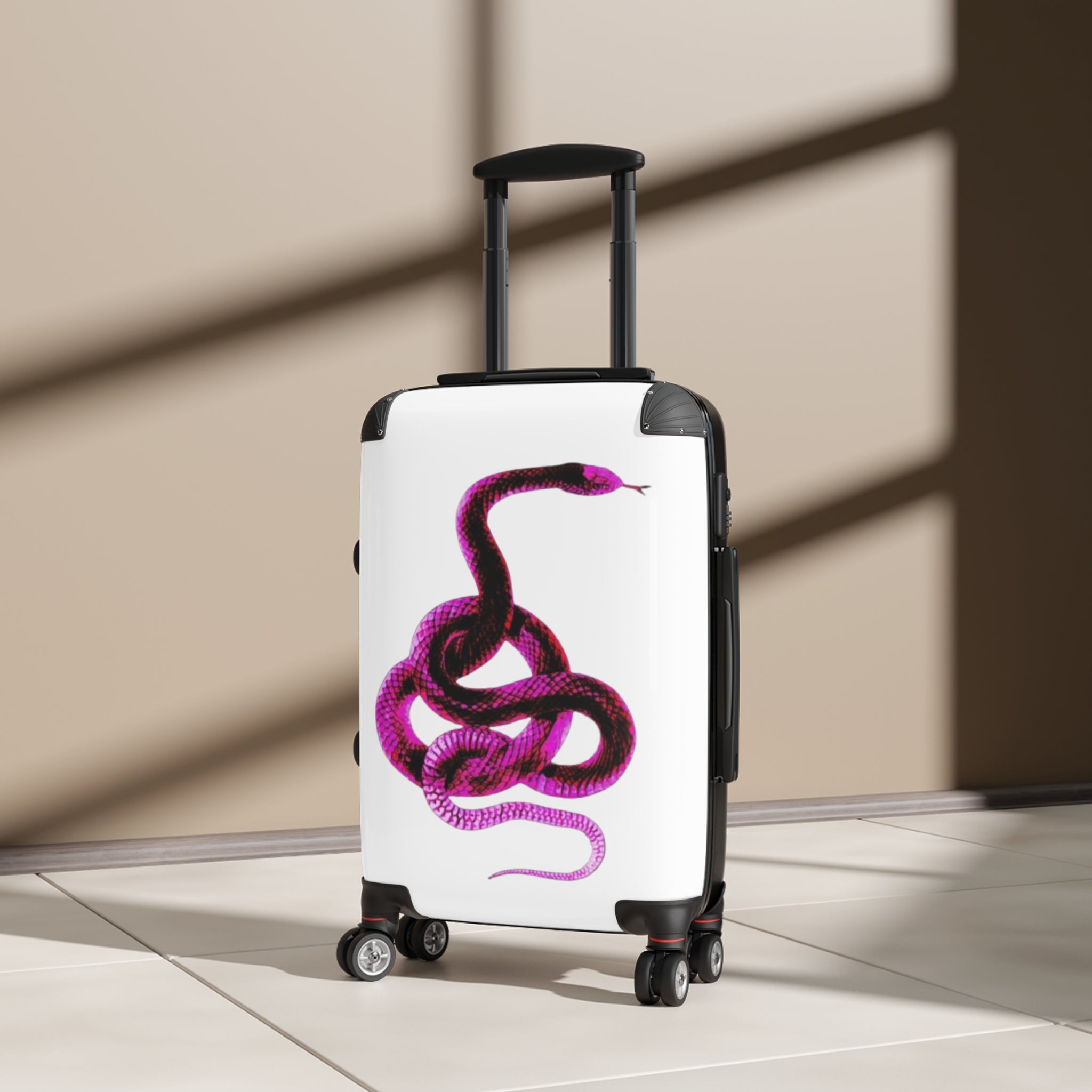 Pink & Black Snake Suitcase