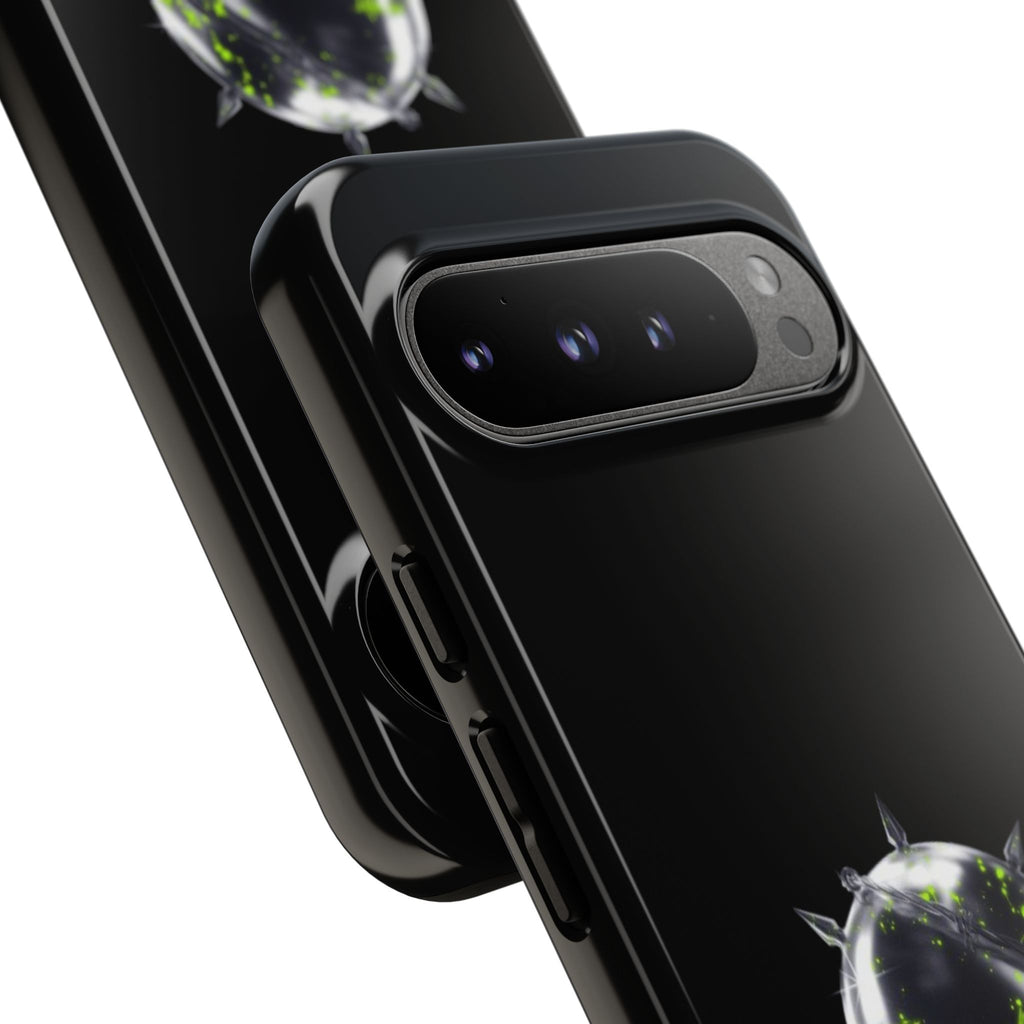 Cover per telefono in metallo verde neon