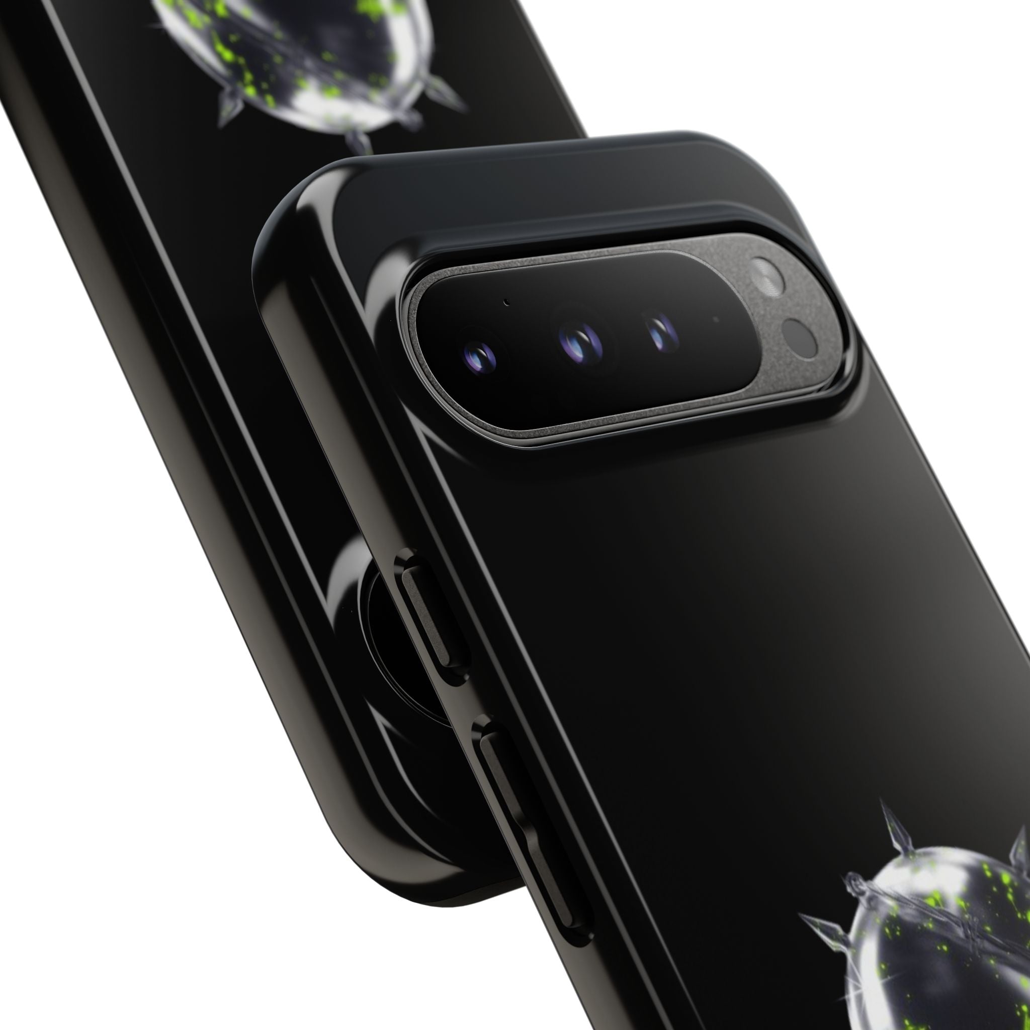 Cover per telefono in metallo verde neon