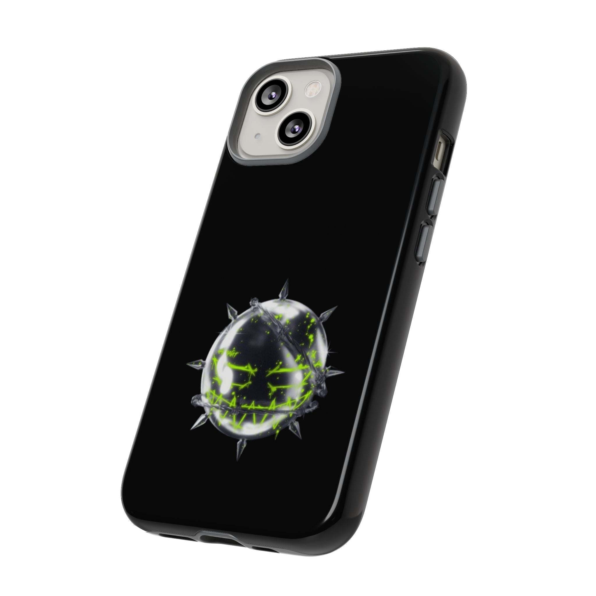 Cover per telefono in metallo verde neon
