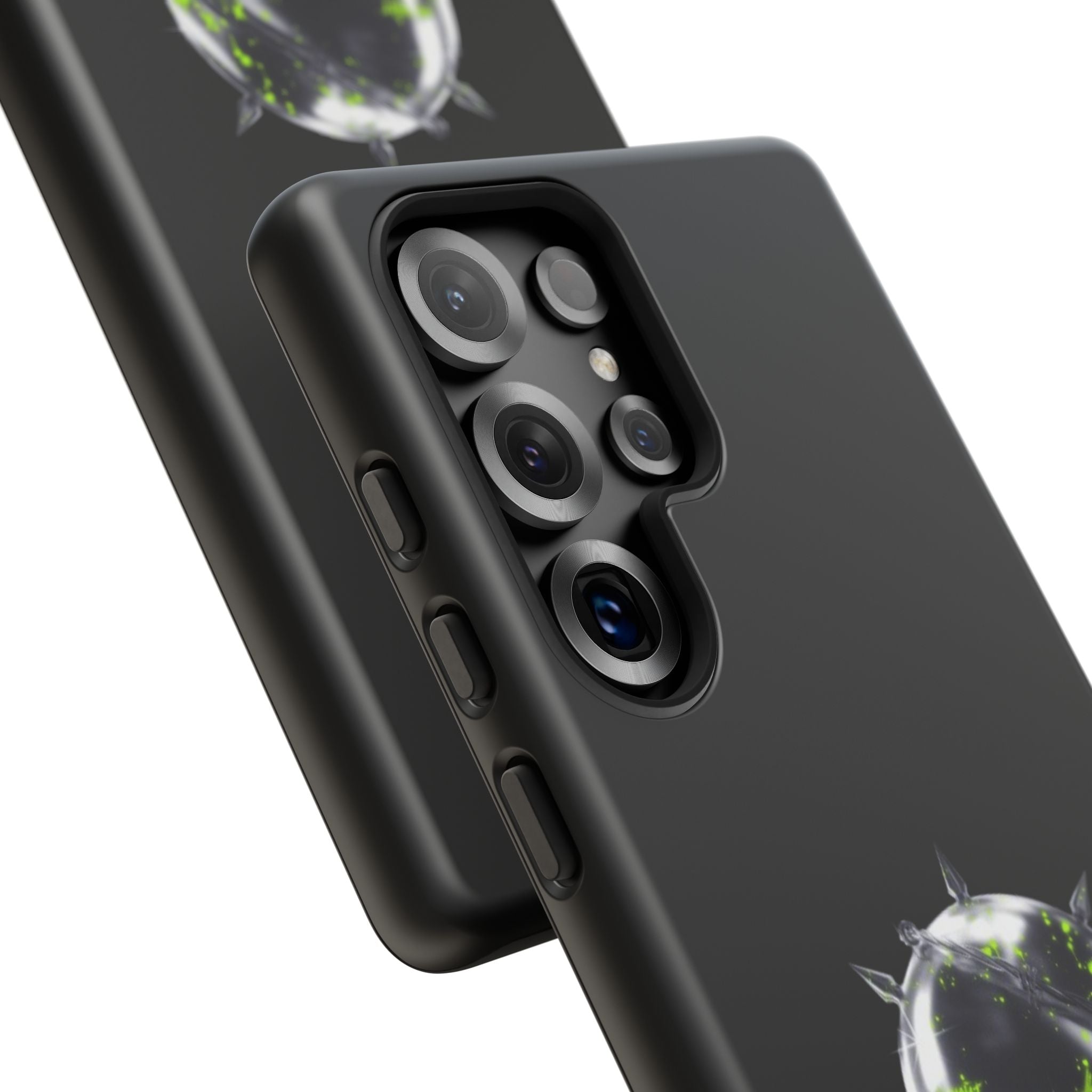 Cover per telefono in metallo verde neon