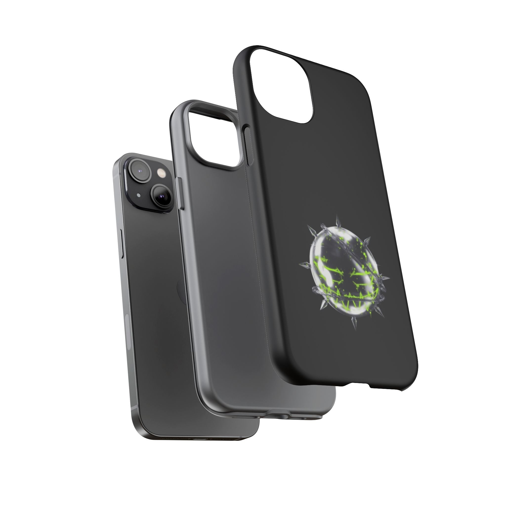 Cover per telefono in metallo verde neon