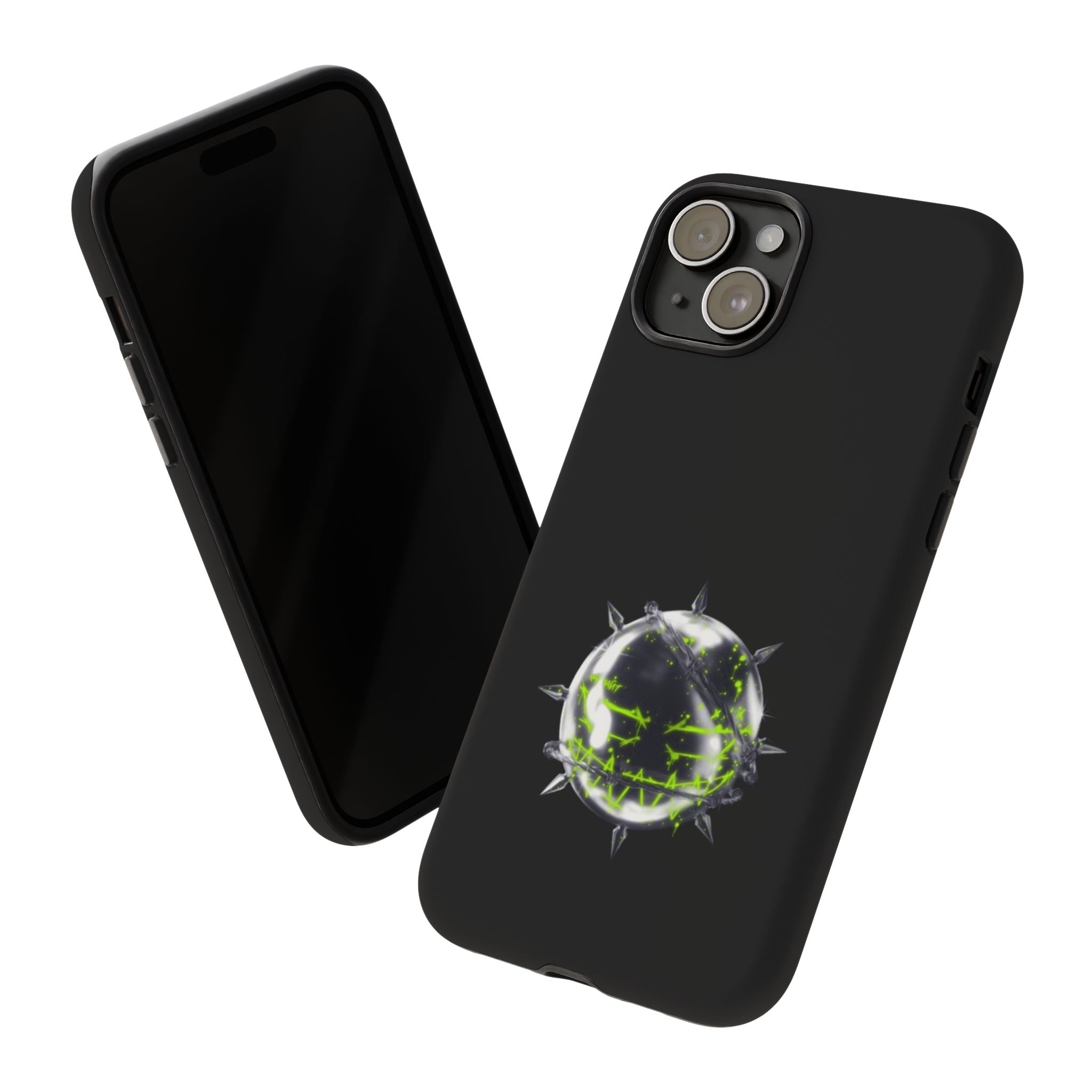 Cover per telefono in metallo verde neon
