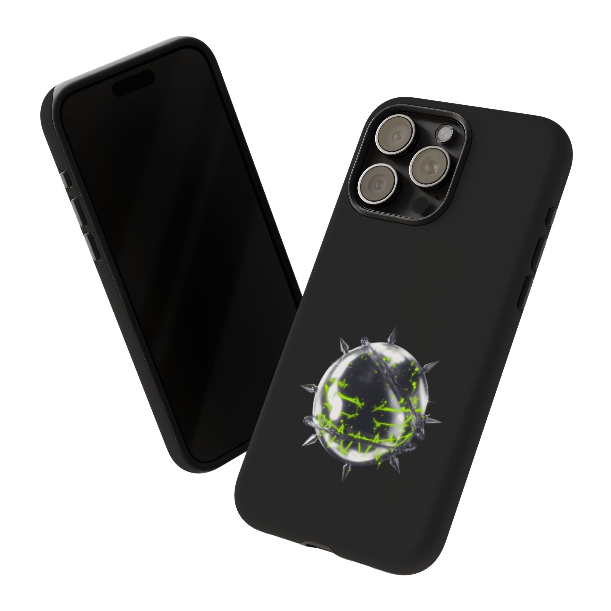 Cover per telefono in metallo verde neon