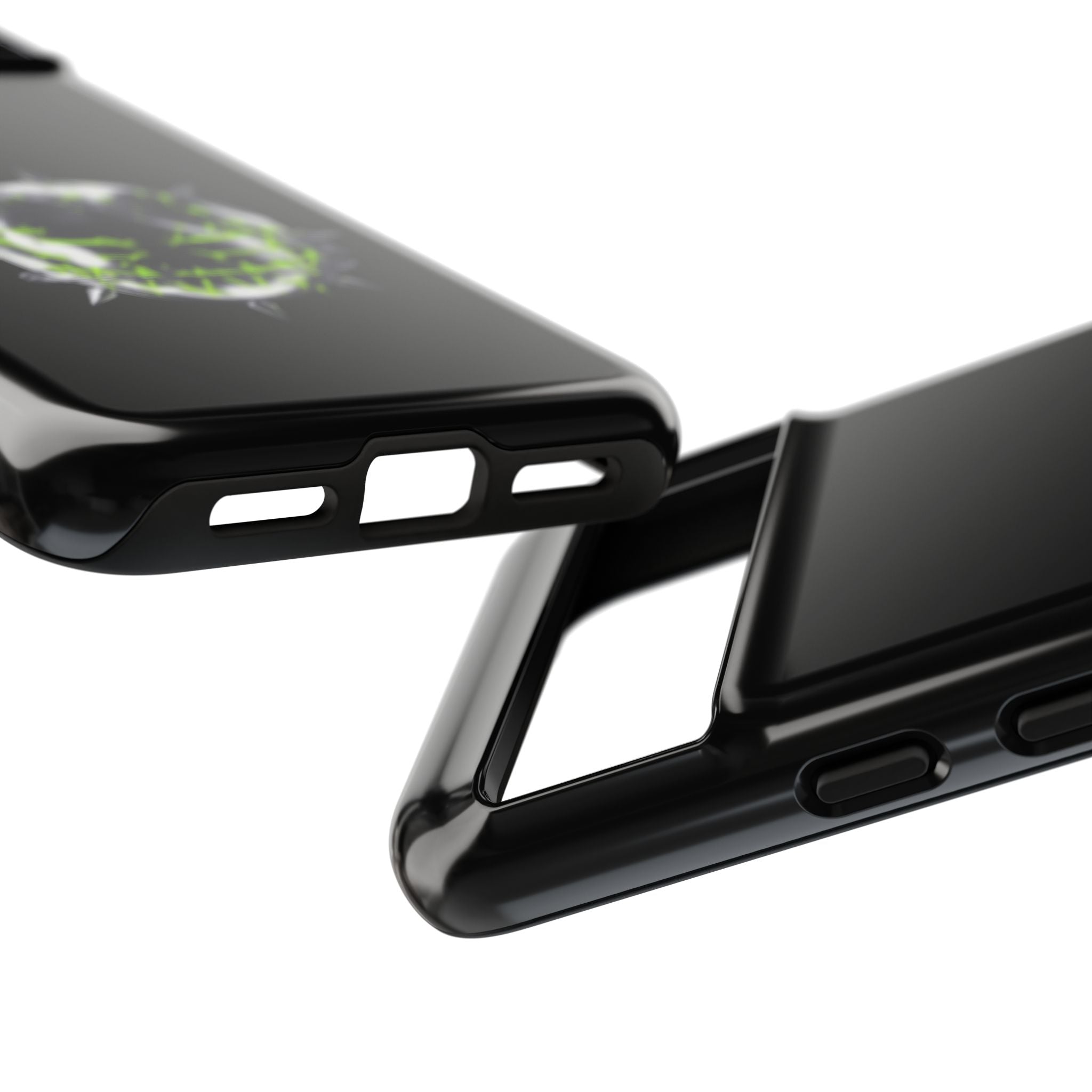 Cover per telefono in metallo verde neon