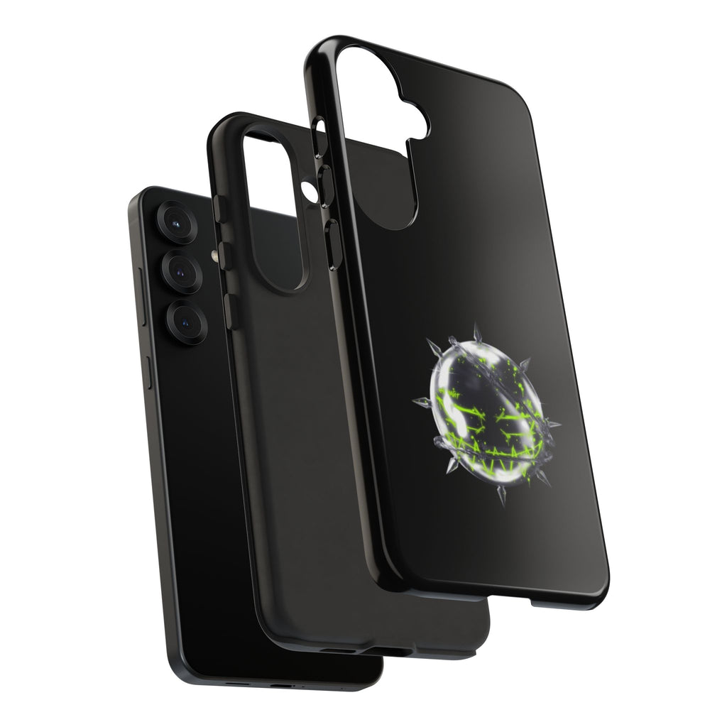 Cover per telefono in metallo verde neon