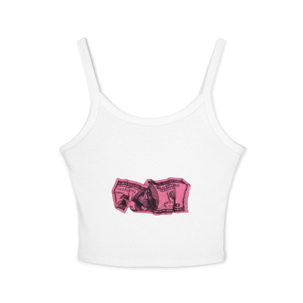 Top corto canotta rosa stropicciata