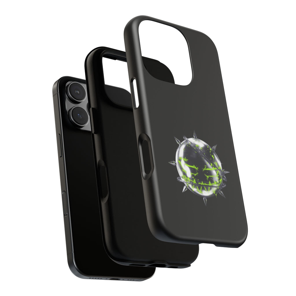 Cover per telefono in metallo verde neon