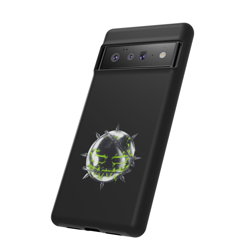 Cover per telefono in metallo verde neon