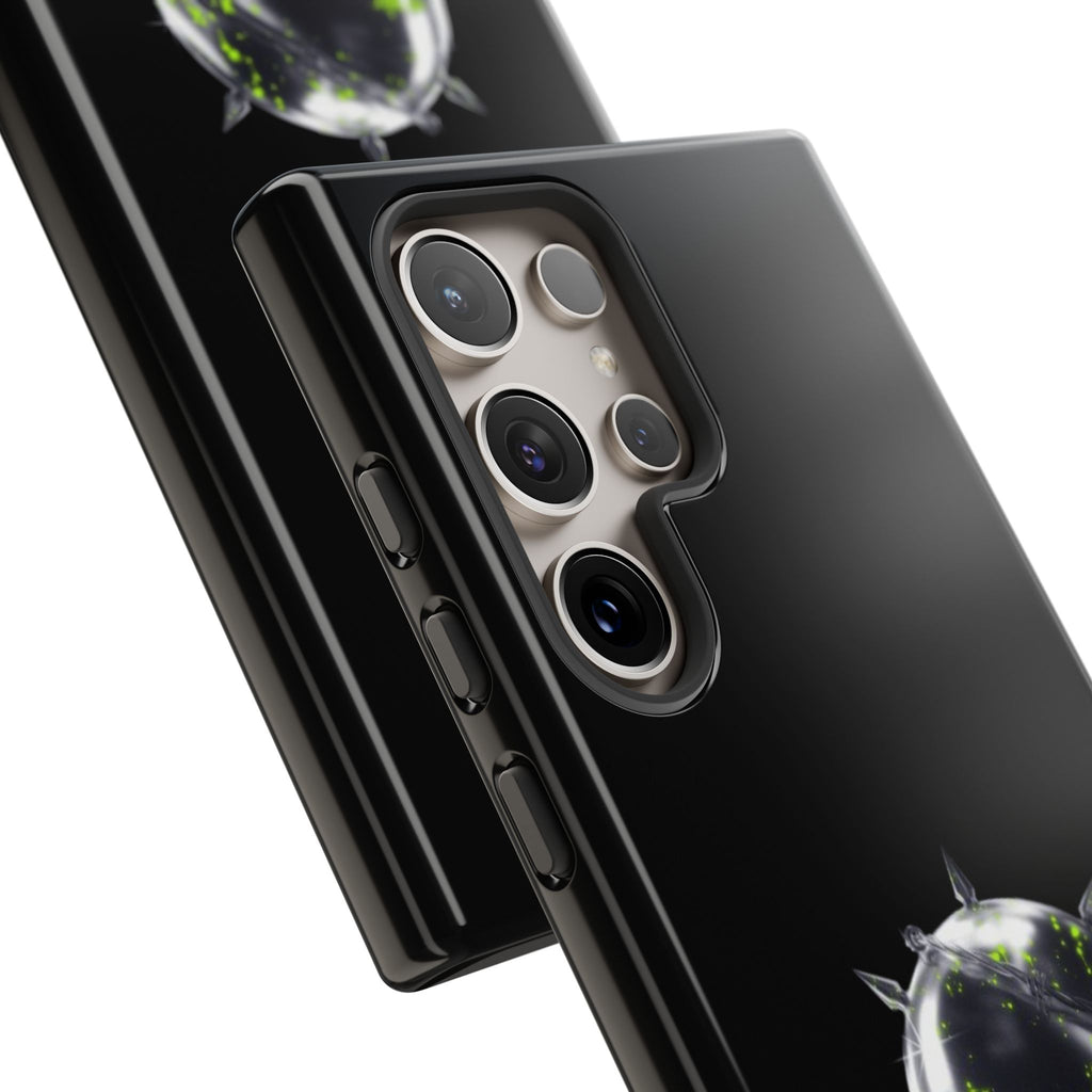 Cover per telefono in metallo verde neon