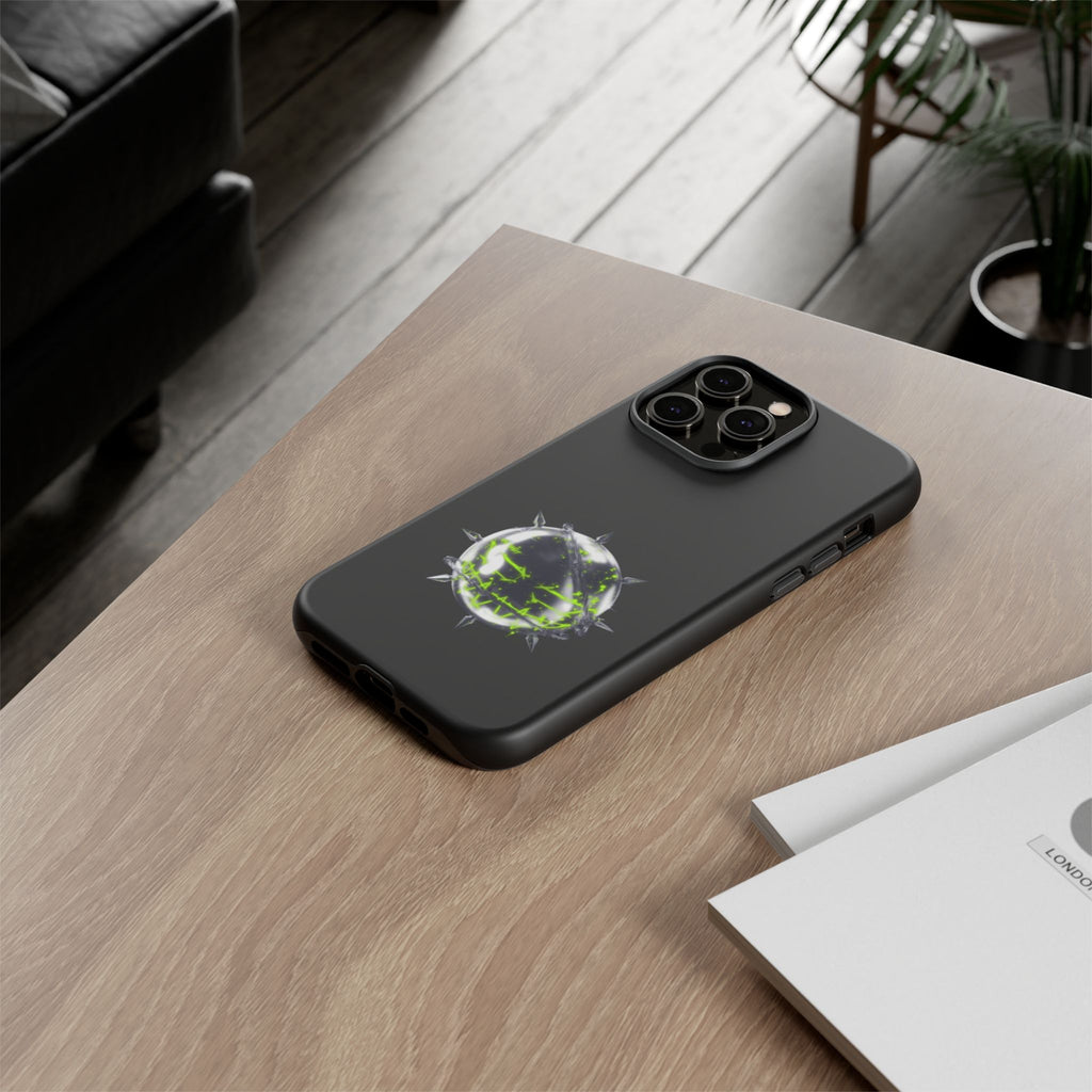 Cover per telefono in metallo verde neon
