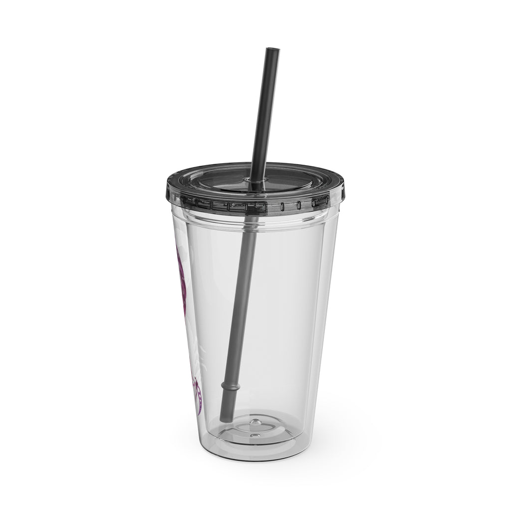 Pink Scorpion Tumbler with Straw, 16oz
