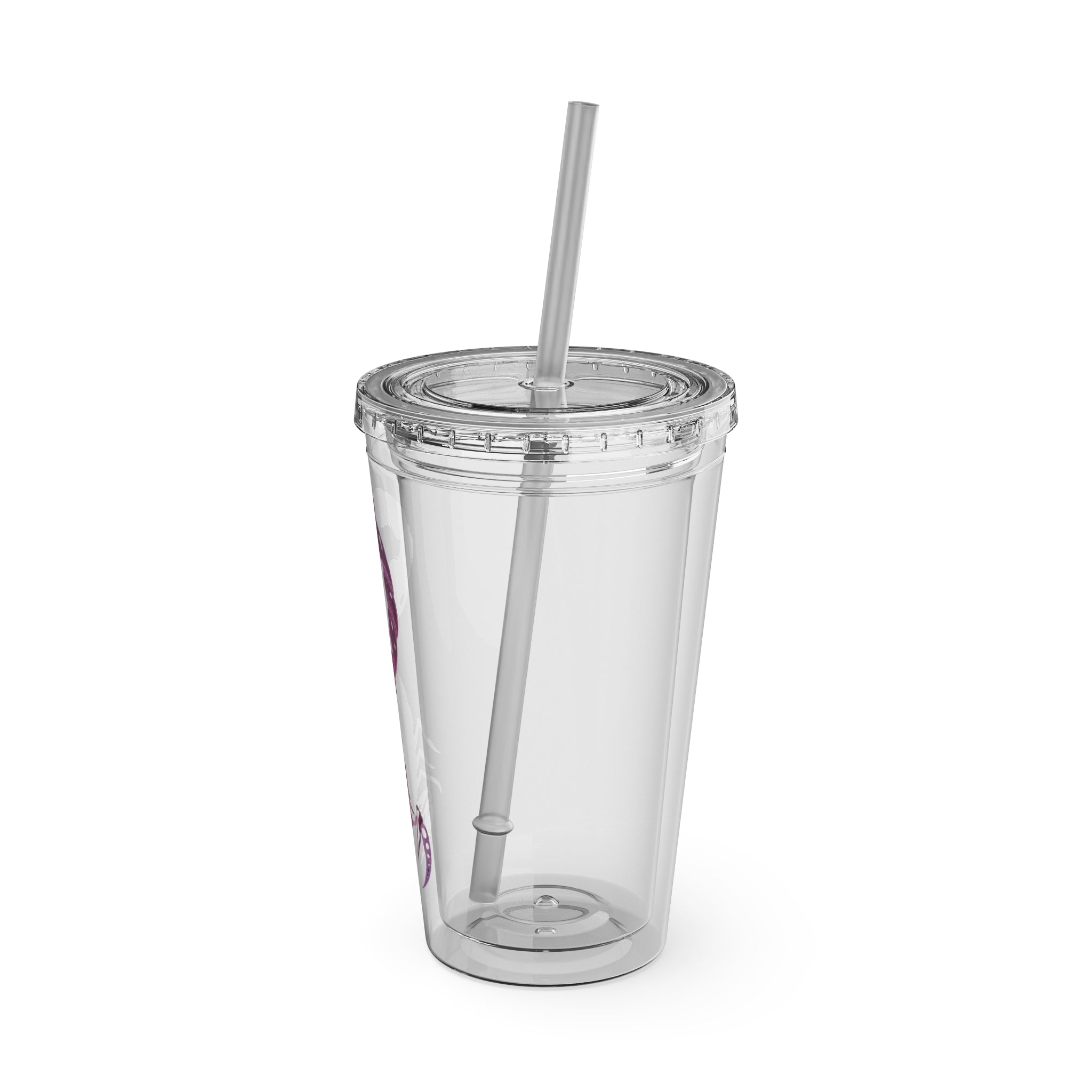 Pink Scorpion Tumbler with Straw, 16oz